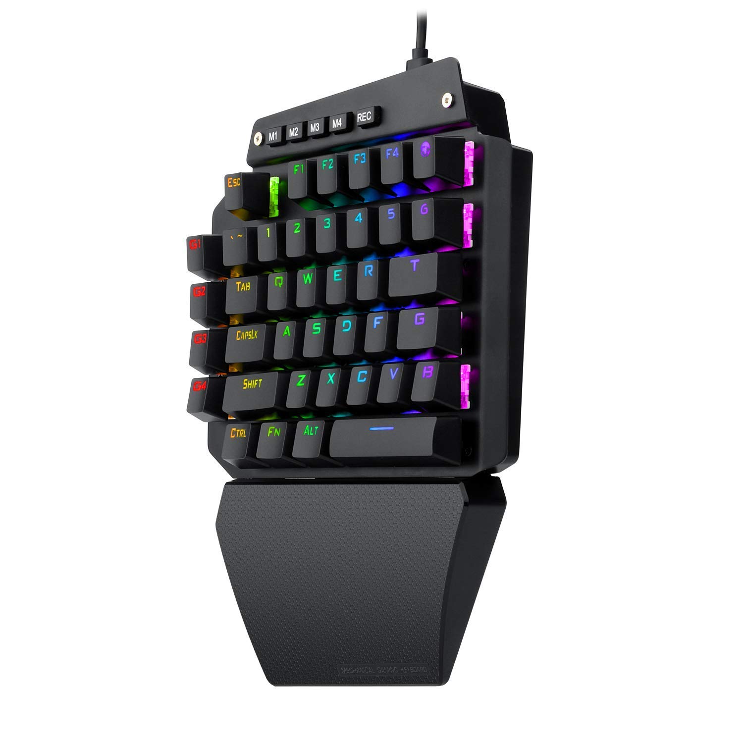 Advanced K-700 Mechanical Gaming Keyboard with Blue Switches & RGB Backlit - 44 Key One-Handed Keyboard for PC Gamers | Compact Gaming Keypad with Onboard Macro Keys | Perfect for FPS, MMO, and Esports Gaming