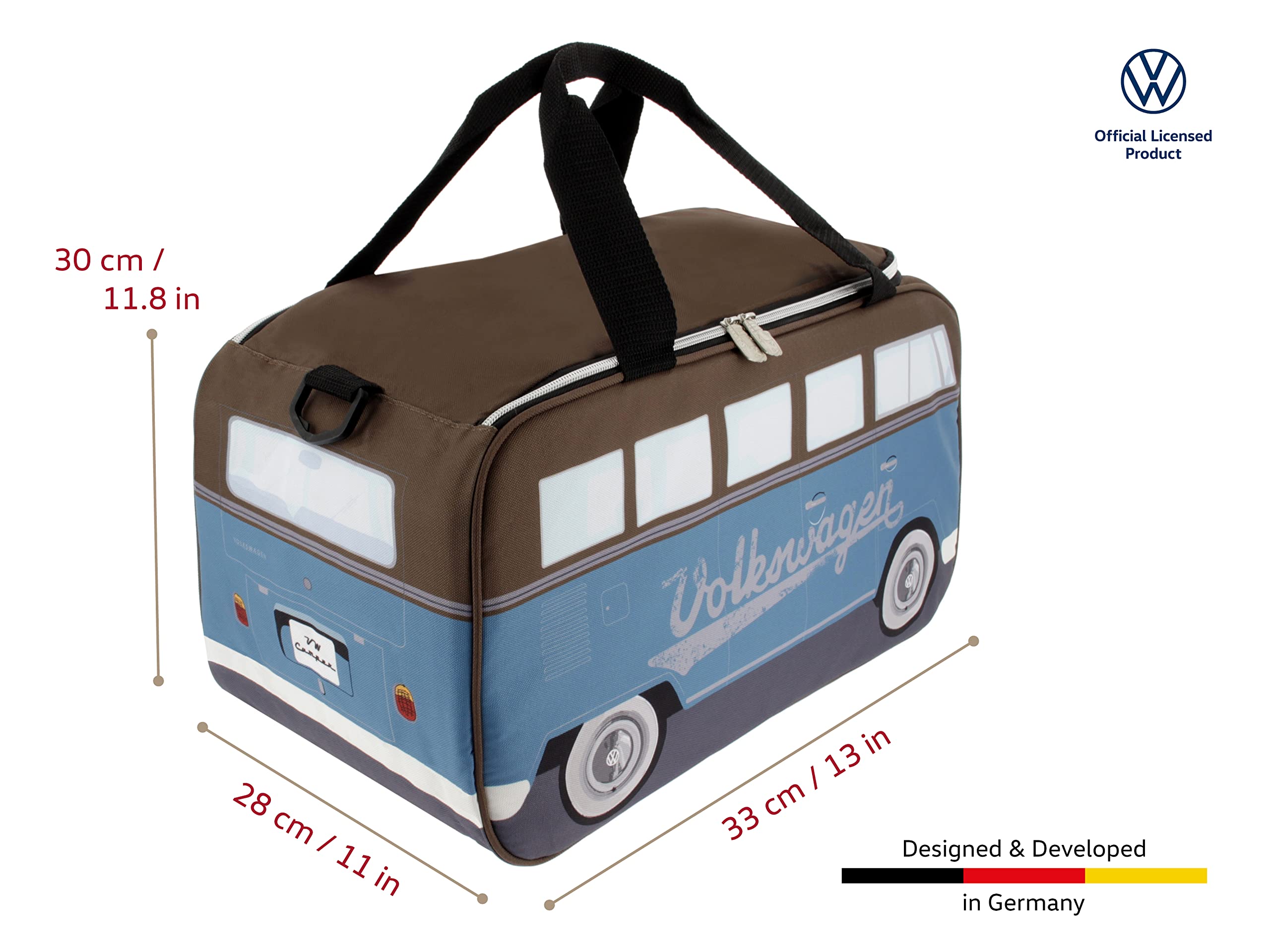 Volkswagen T1 Bus Design Insulated Cooler Bag - 25L/6.6 Gallon Thermal Picnic Lunch Box for Food & Drinks | Camping, Beach, Road Trips & Outdoor Activities