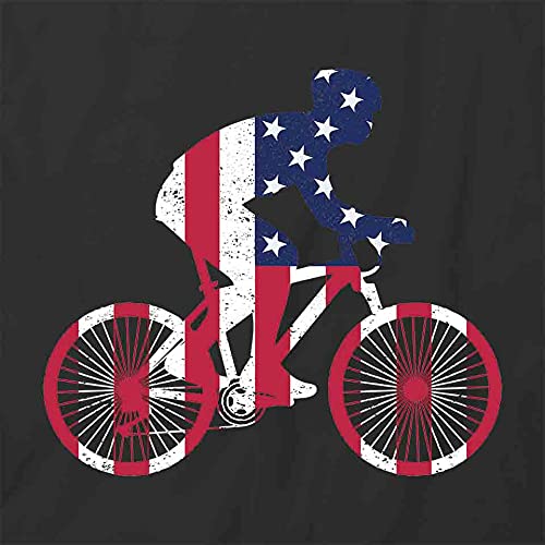 Patriotic American Flag Bicycle T-Shirt for Men & Women | Black Graphic Printed Cotton Tee | Casual Wear, Cycling, Outdoor Activities