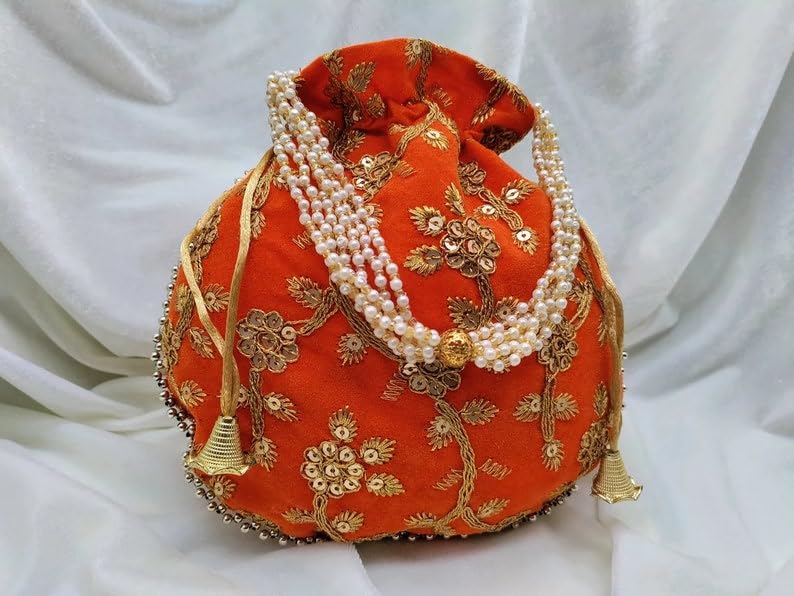 50 Pack Handmade Women's Velvet Embroidered Potli Purse Bags - Indian Drawstring Clutch Pouch for Weddings, Parties & Festive Occasions