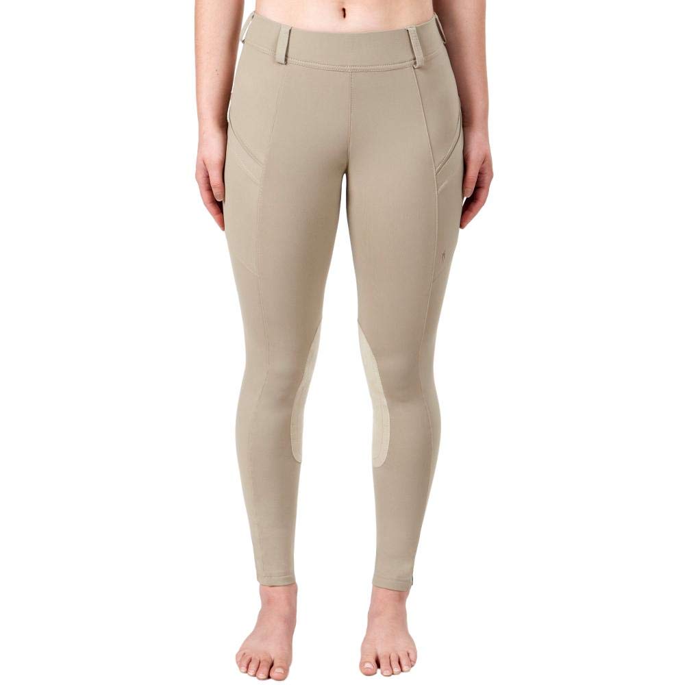 Irideon Women's Classic Tan Bending Line Tights - Small Size | Comfortable & Stretchy Leggings for Yoga, Workout & Everyday Wear