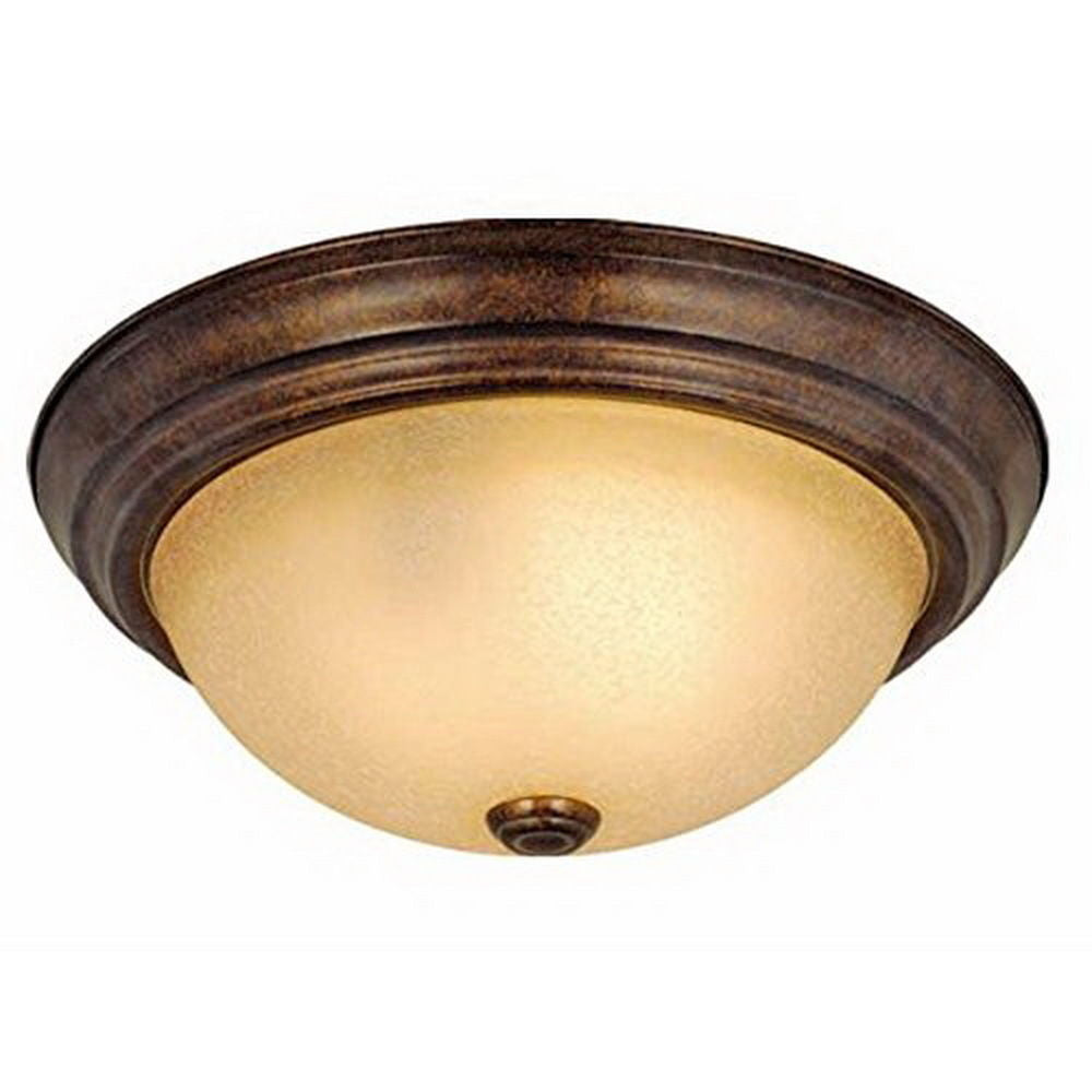 Vaxcel Lighting CC25111 RBZ 2-Light Flush Mount Ceiling Fixture in Royal Bronze Finish - Perfect for Bedroom, Hallway & Kitchen Lighting