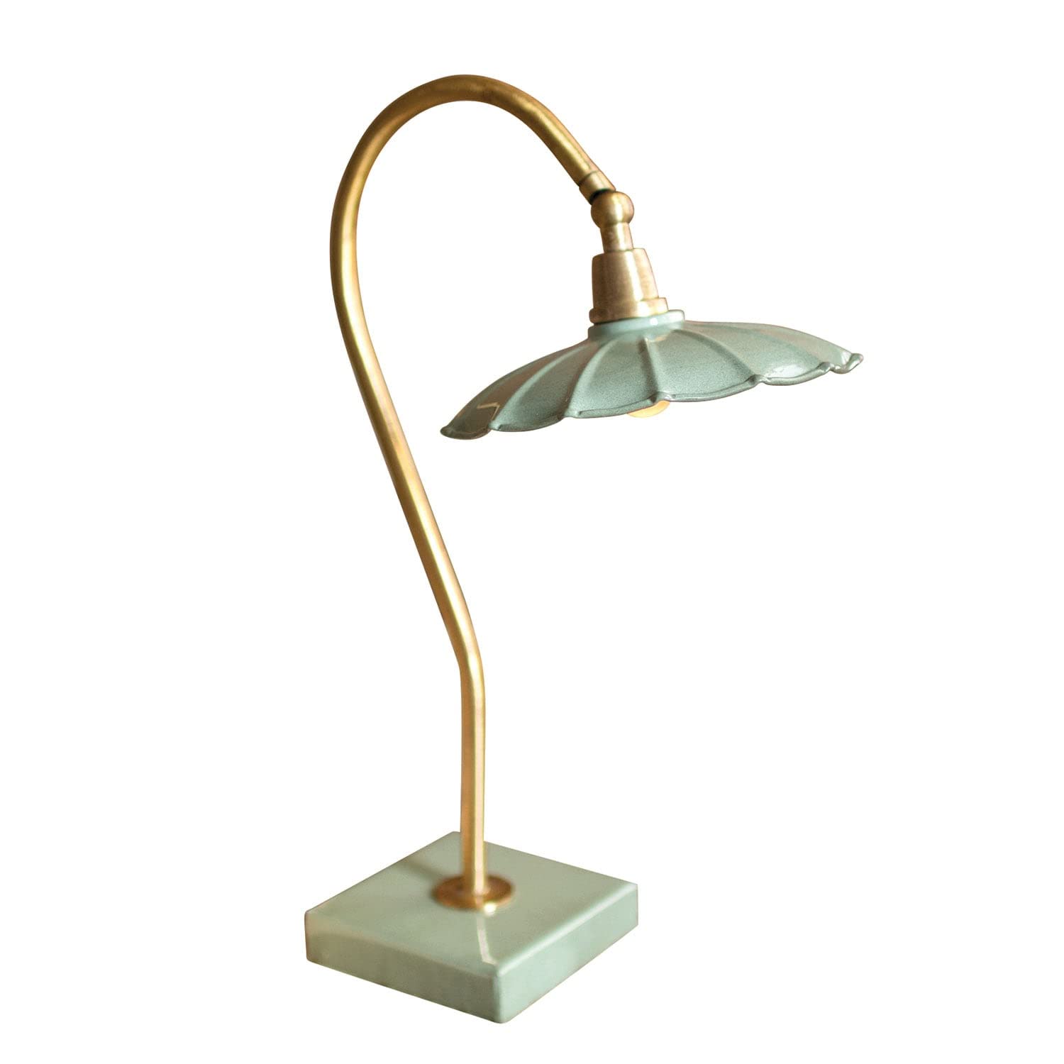 KALALOU NDE1368 Brass & Grey Table Lamp - Modern Home Office Bedroom Lighting Decor for Living Room, Study, or Nightstand