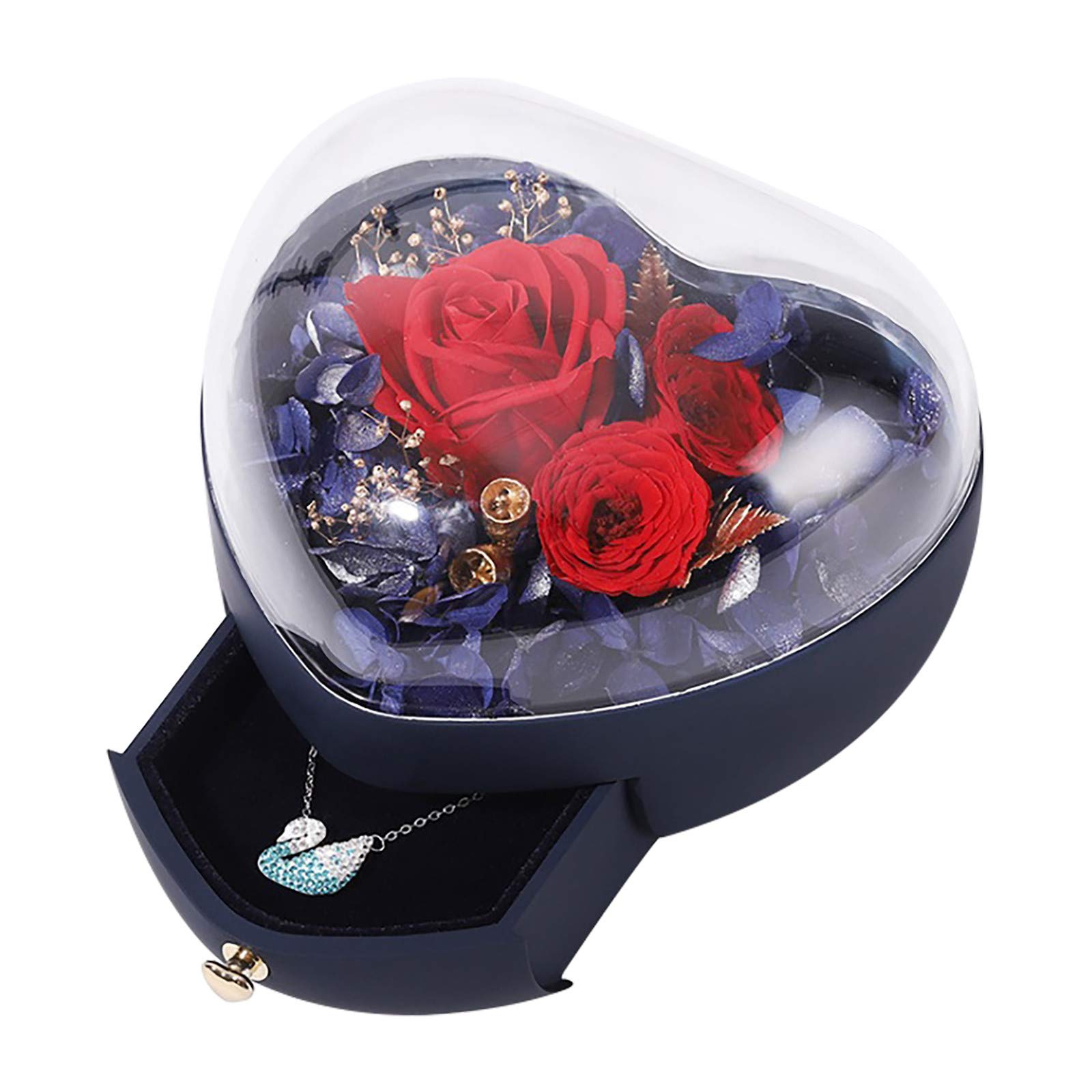 Heart-Shaped Gift Box for Valentine's Day - Floral Tumbler & Preserved Flower Keepsake - Creative Home Organization Basket for Clothes & Closet Storage - Perfect for Romantic Gifts, Home Decor, and Bedroom Organization
