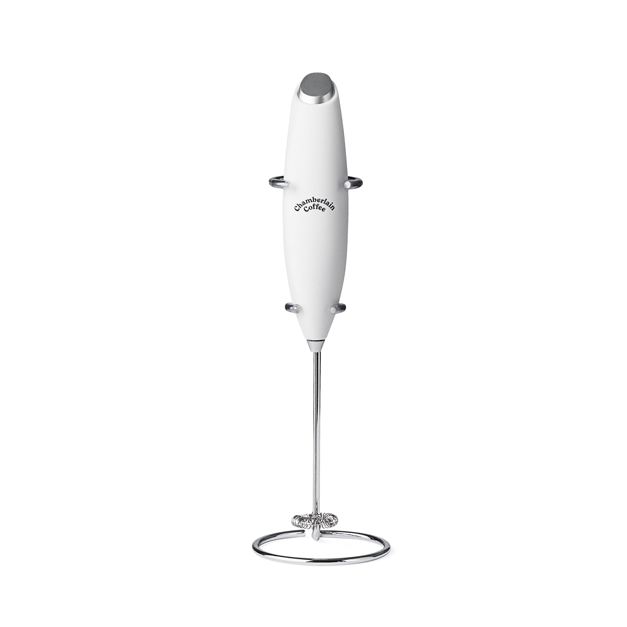 Chamberlain Coffee White Milk Frother - Handheld Electric Foam Maker for Coffee, Matcha, Hot Chocolate & Drink Mixing - Perfect for Lattes, Cappuccinos & Hot Cocoa at Home or Office