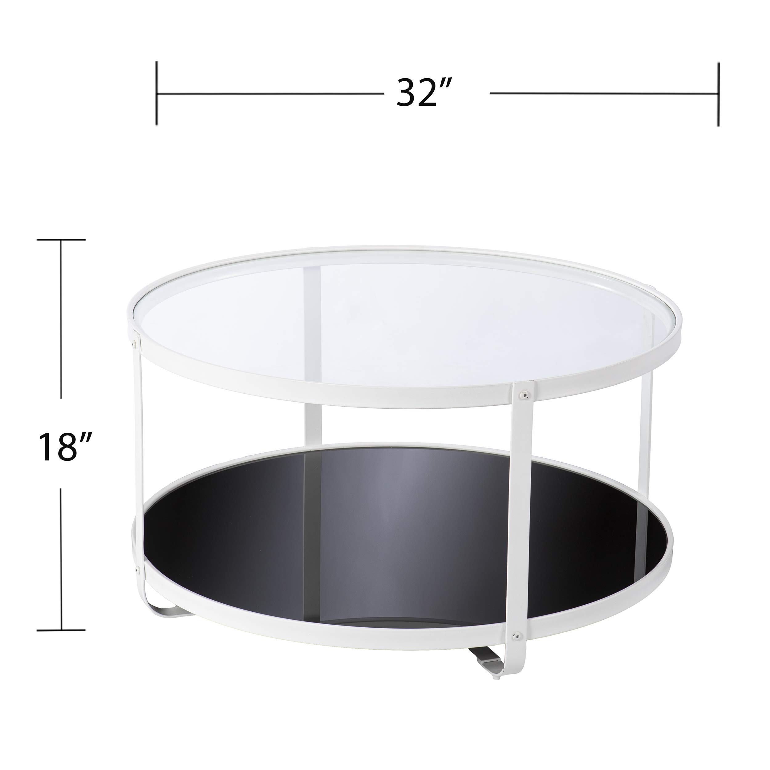 SEI Furniture Vimmerly Modern Coffee Table - Black & White Finish - Perfect for Living Room, Office, or Lounge Decor