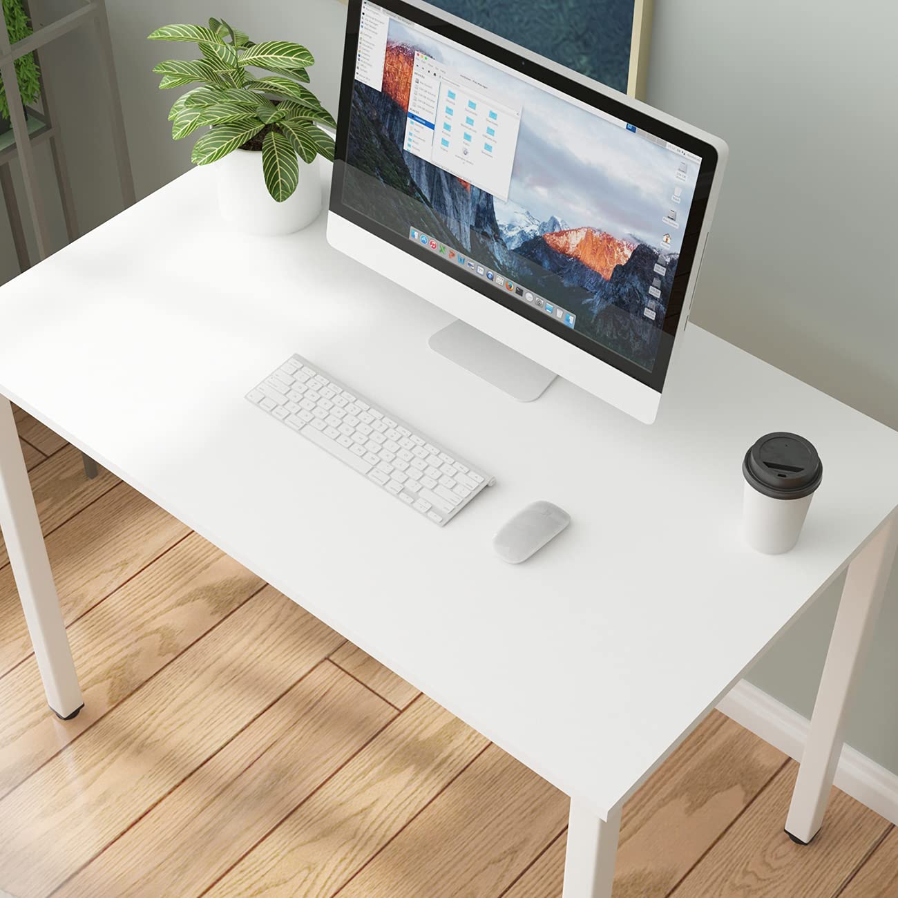 SogesPower 39 Inch White Computer Desk - Home Office Workstation for Study, Writing, PC & Laptop | Perfect for Small Spaces, Remote Work & Online Learning