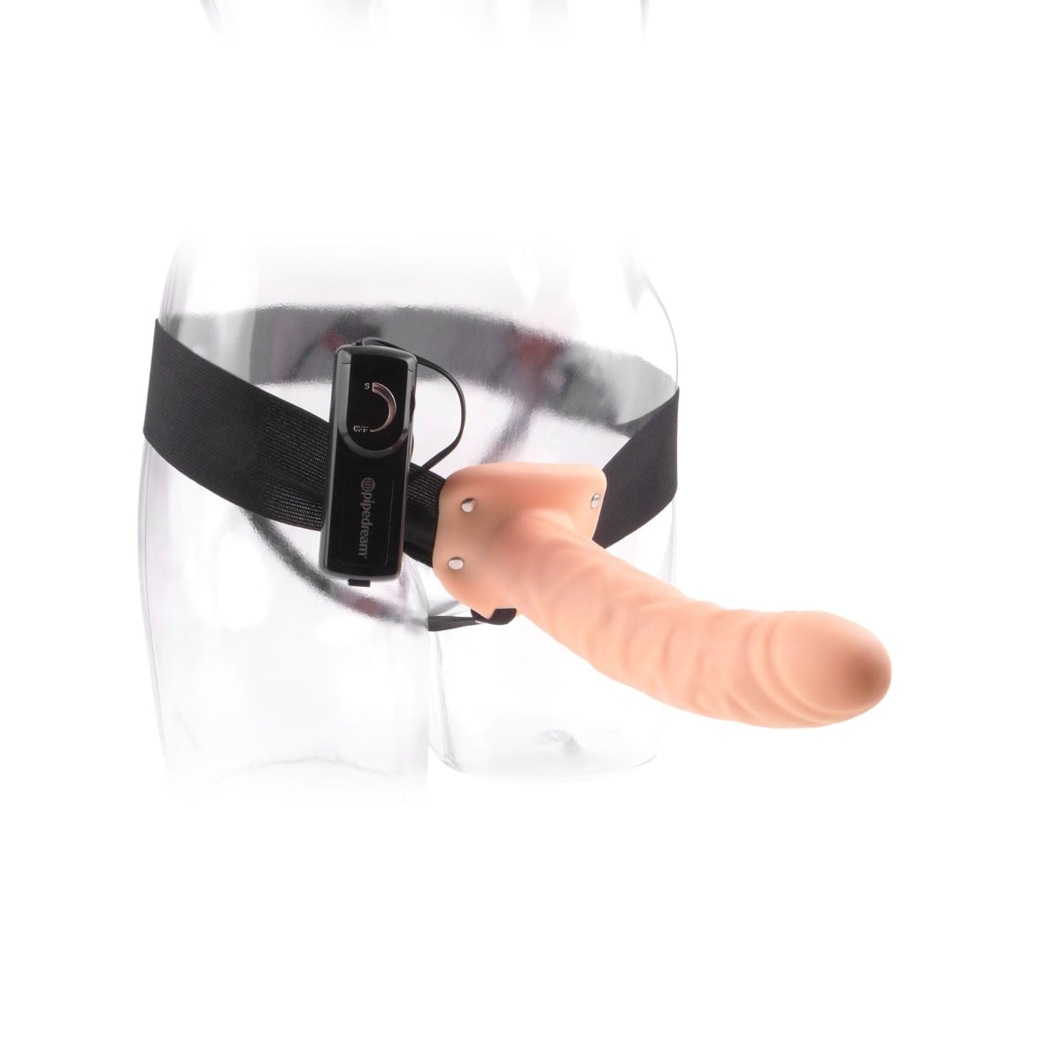 Fetish Fantasy 8 Inch Hollow Strap-On Dildo with Vibration - Perfect for Couples Play, Role Reversal & BDSM Adventures