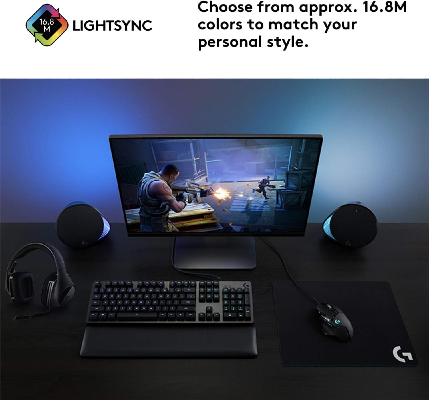Logitech G513 Mechanical Gaming Keyboard with RGB LIGHTSYNC, GX Brown Tactile Switches, Aluminum Case - Carbon Black | USB Passthrough, Customizable Keys for PC Gaming & Office Work