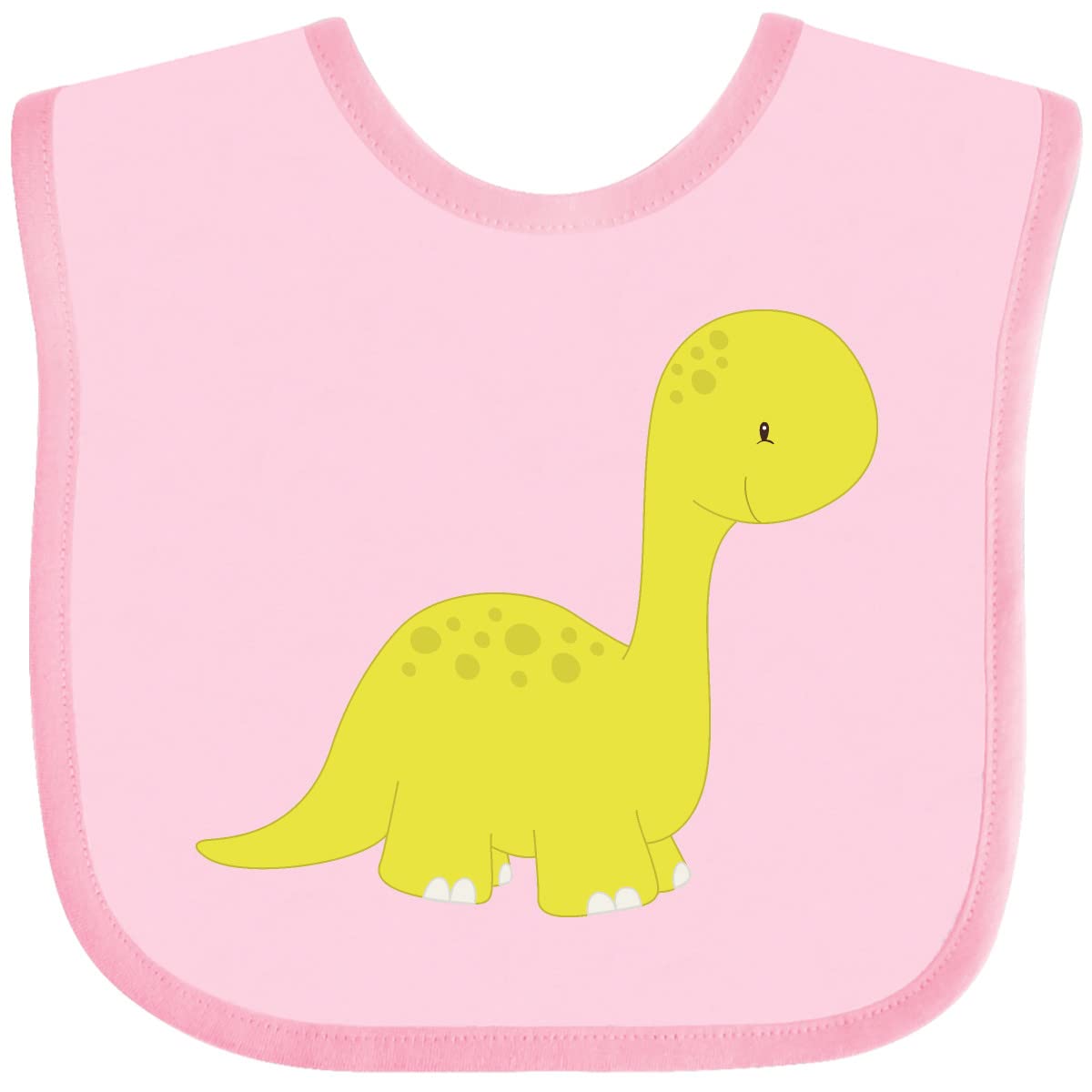 Inktastic Adorable Dinosaur Baby Bib - Cute Brontosaurus Dino Feeding Bib for Infants & Toddlers - Perfect for Mealtime, Daycare & Photo Shoots