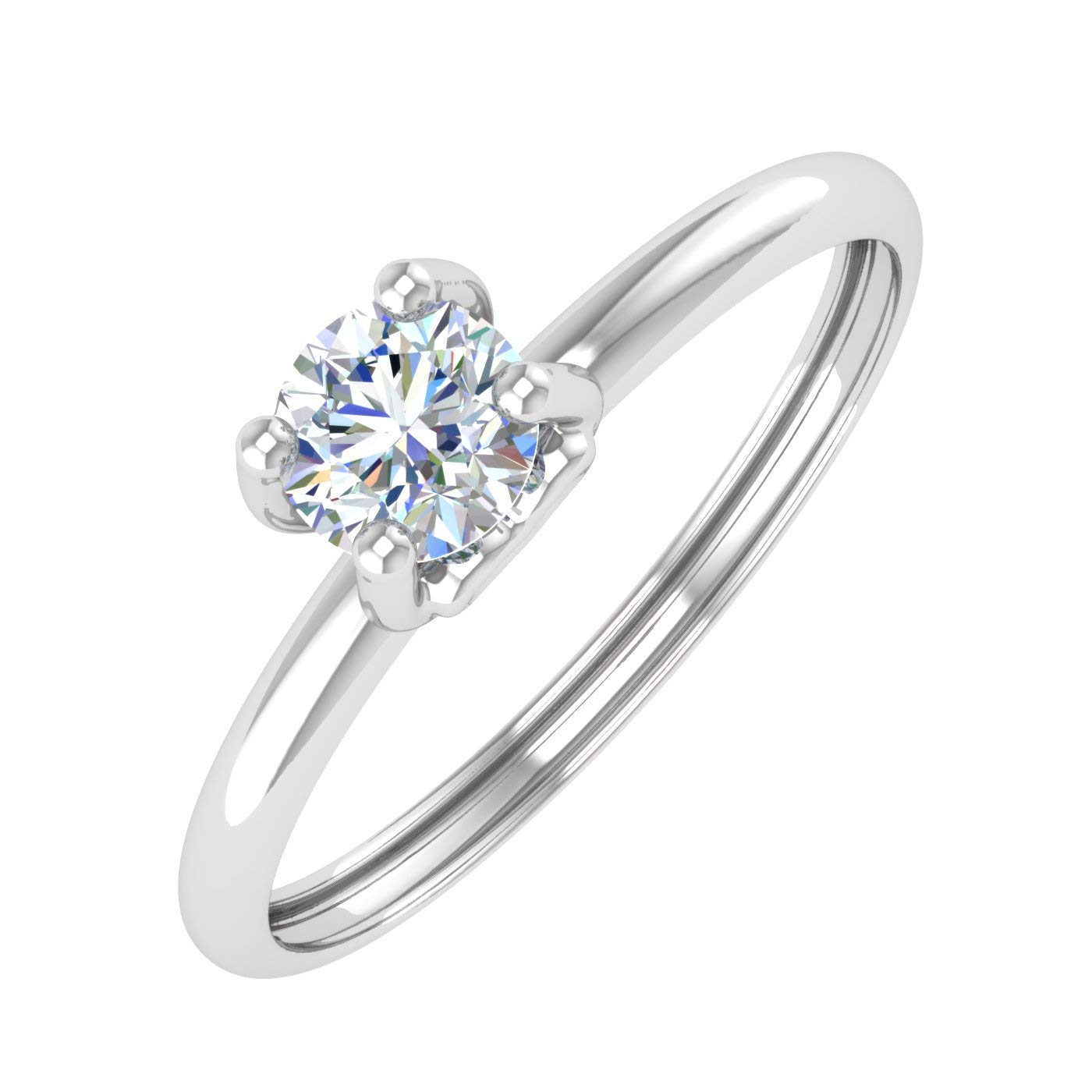 1/4 Carat Solitaire Diamond Engagement Ring for Women - 10K Gold 4-Prong Setting - Perfect for Proposals, Anniversaries & Wedding Bands