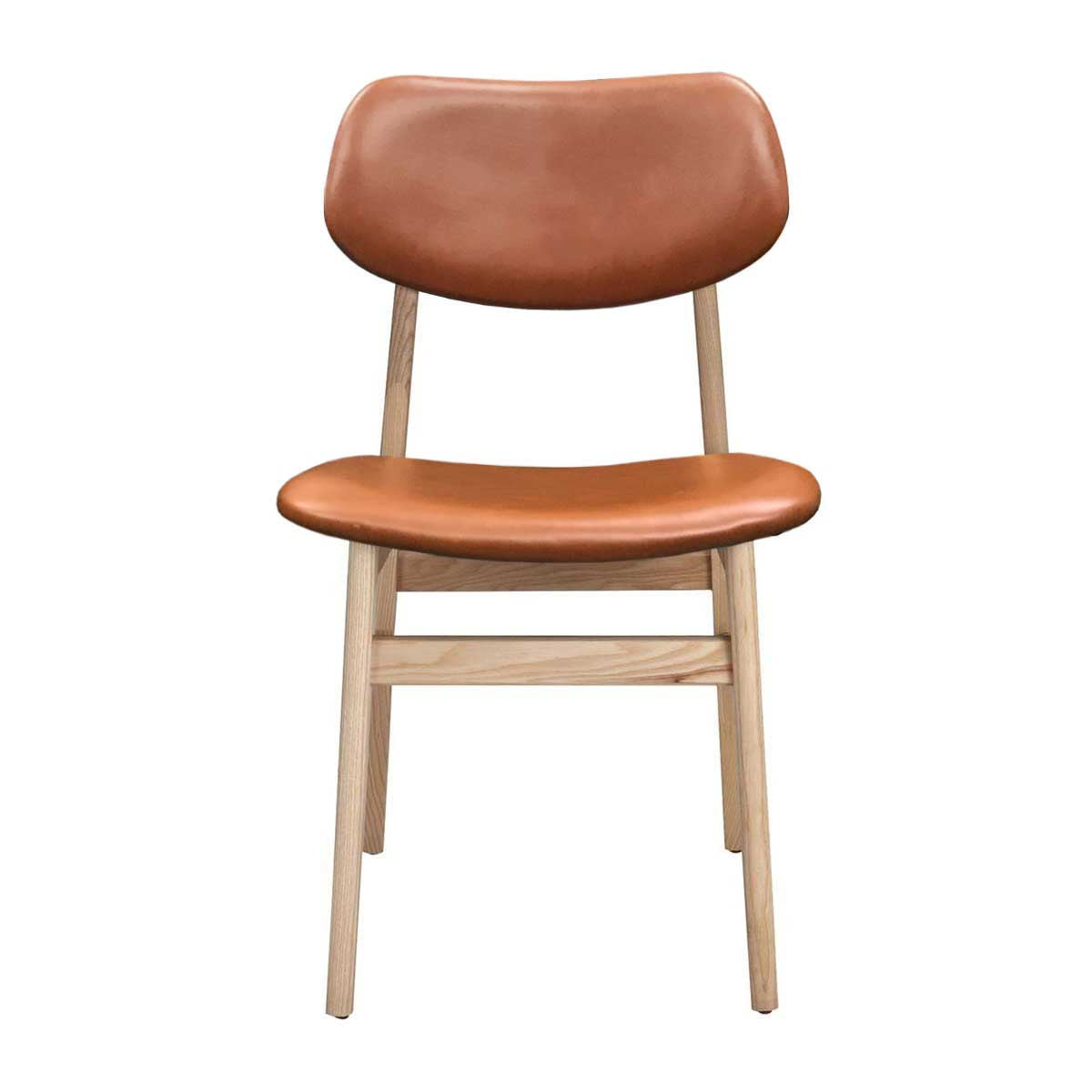 Ari Leather Dining Chair - Ash Brown Genuine Leather Seat - Modern Comfort for Home, Office, Restaurant & Cafe Dining