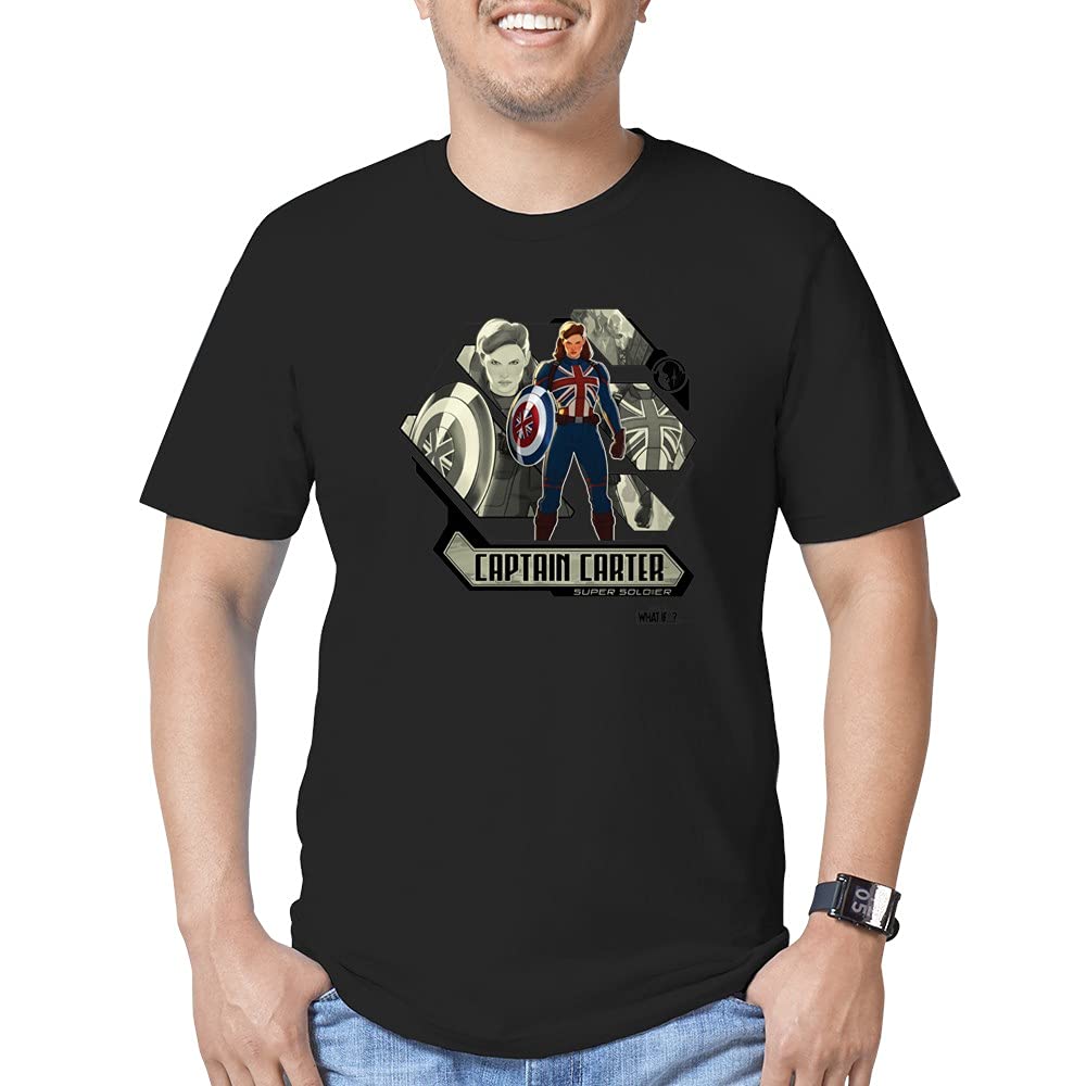 Marvel's What If? Captain America Men's Fitted T-Shirt | Superhero Graphic Tee for Fans | Casual Wear & Cosplay