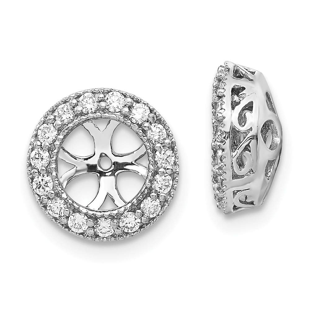 14K White Gold AA Diamond Earring Jackets - Elegant Stud Enhancers for Weddings & Special Occasions