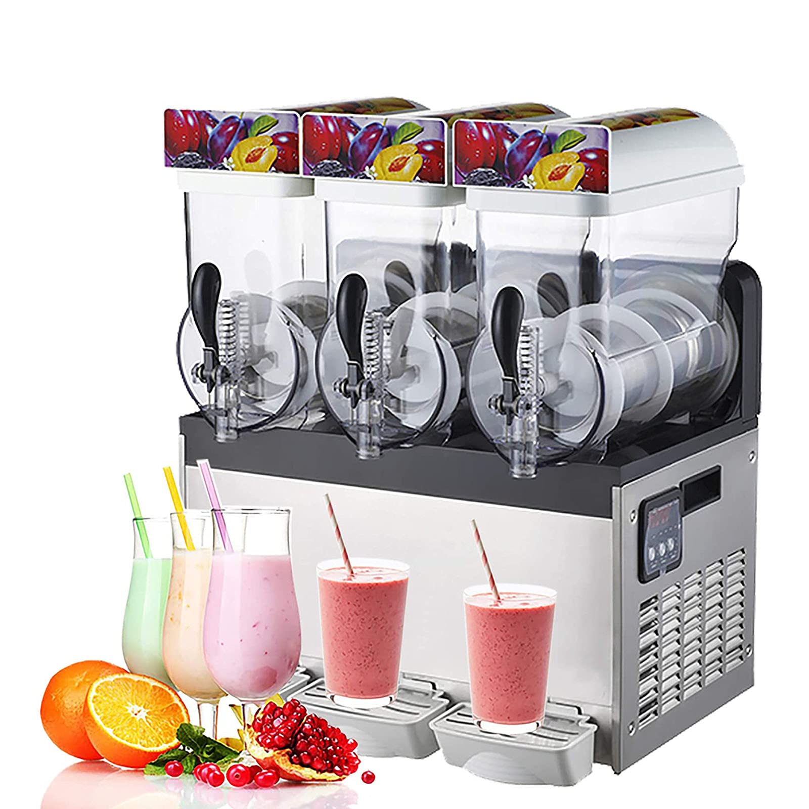 Commercial Slushy Machine 45L - Stainless Steel Frozen Drink & Snow Cone Maker with Adjustable Gear - Easy Operation for Smoothies, Ice Cream & Slushies - Perfect for Restaurants, Cafes & Summer Parties