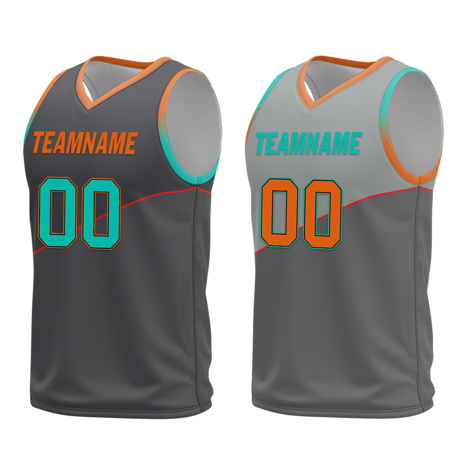Custom Gray Reversible Basketball Jersey - COOLMAX Breathable Fabric for Personalized Team Uniforms | Perfect for Games, Practice & Fan Gear