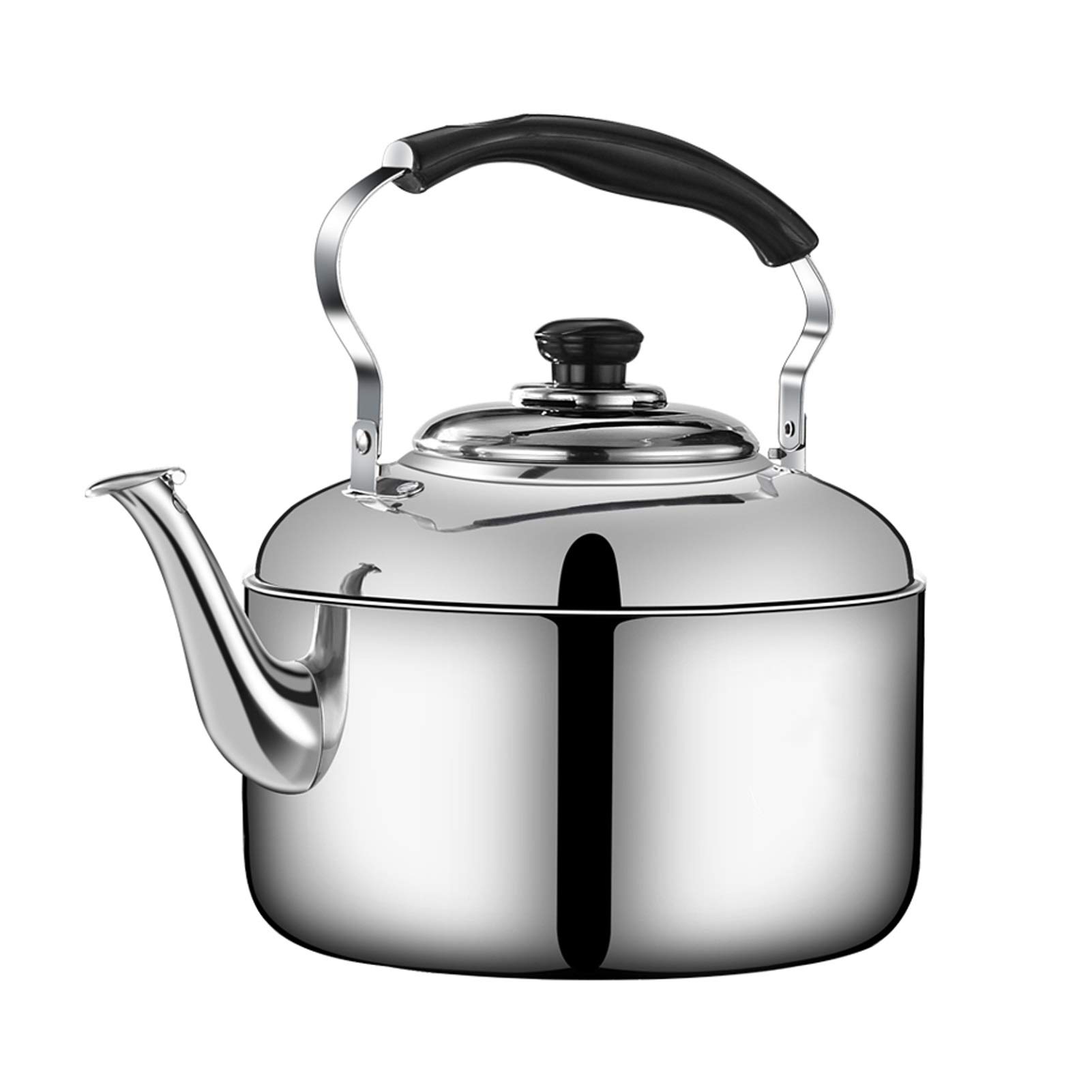 XYJNN Stainless Steel Whistling Tea Kettle - 8L Large Capacity Stovetop Tea Pot, Thickened & Durable for Gas, Electric & Induction Cooktops - Perfect for Home, Office & Outdoor Tea Brewing (Silver)
