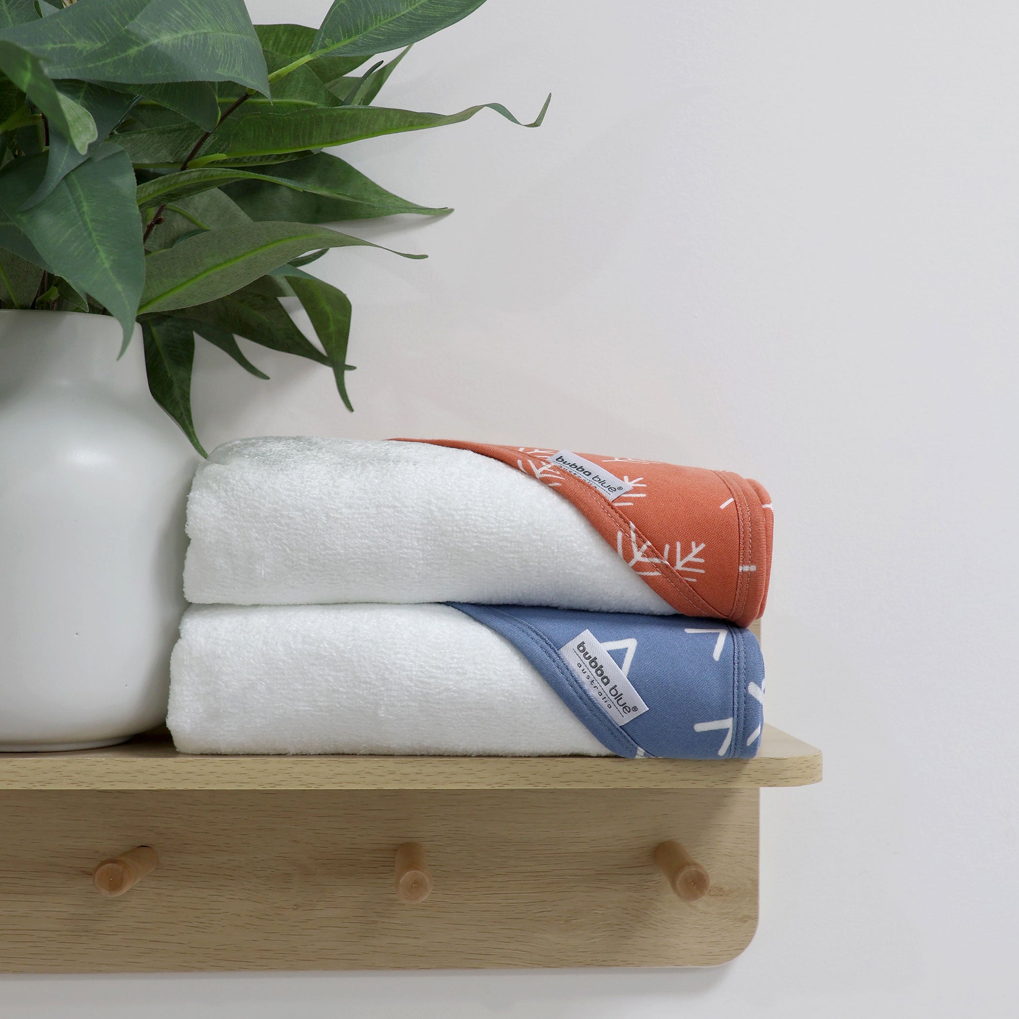 Premium Nordic 2-Pack Hooded Towel Set - Soft Absorbent Denim & Clay Colors - Perfect for Beach, Pool, Spa & Baby Bath Time