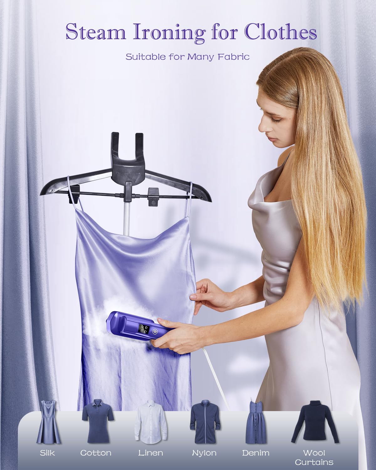 Portable Mini Travel Steamer for Clothes - 2 in 1 Handheld Garment Steamer with Fast Heat-up, LCD Display, 100ml Water Tank, 1200W Power - Perfect for Travel, Business Trips & Home Use (8 x 4 Inch)