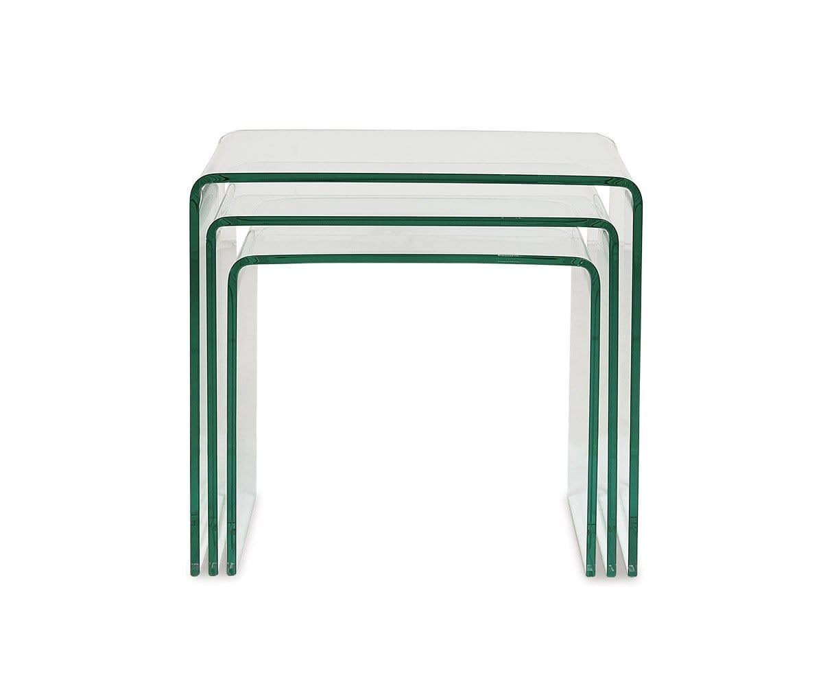 Reese Nest of Tables - Set of 3 Modern Side Tables for Living Room, Bedroom & Office - Space Saving End Tables with Sturdy Metal Frame - Perfect for Small Spaces, Home Decor & Coffee Table Use