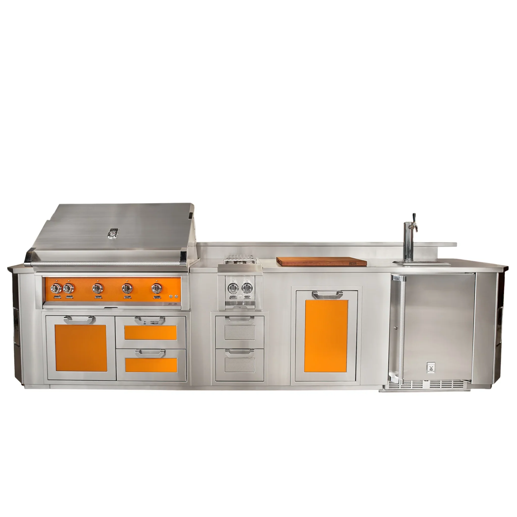Hestan GES12 12 Ft. GE Series Kitchen Island with Side Burner Cutout - Premium Stainless Steel Commercial Island for Restaurants, Catering & Home Kitchens