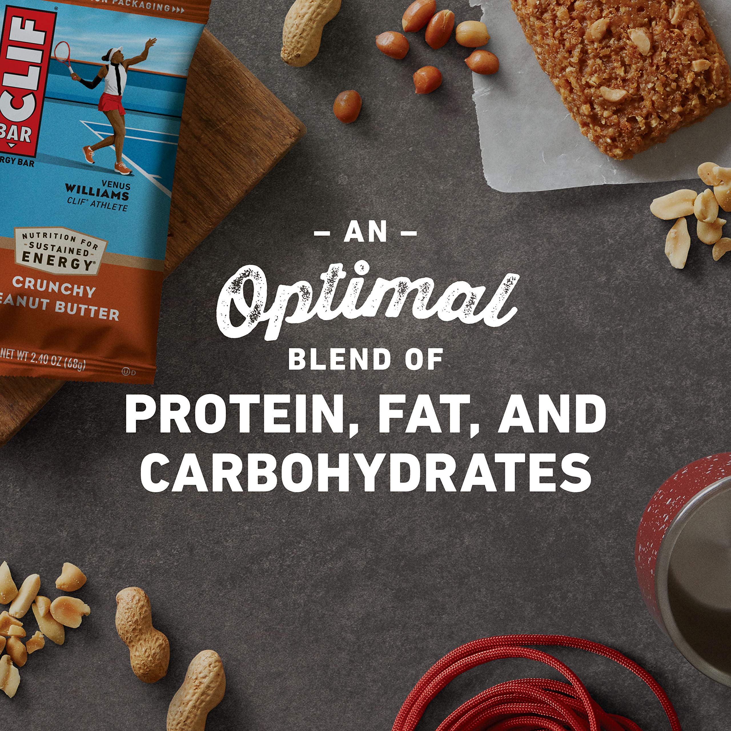 CLIF BARS Energy Bars - Crunchy Peanut Butter Flavor - Organic Oats & Plant Based Protein Snack - Vegetarian & Kosher Certified - 2.4oz Protein Bars (24 Count) - Perfect for Hiking, Workouts & On-the-Go Nutrition
