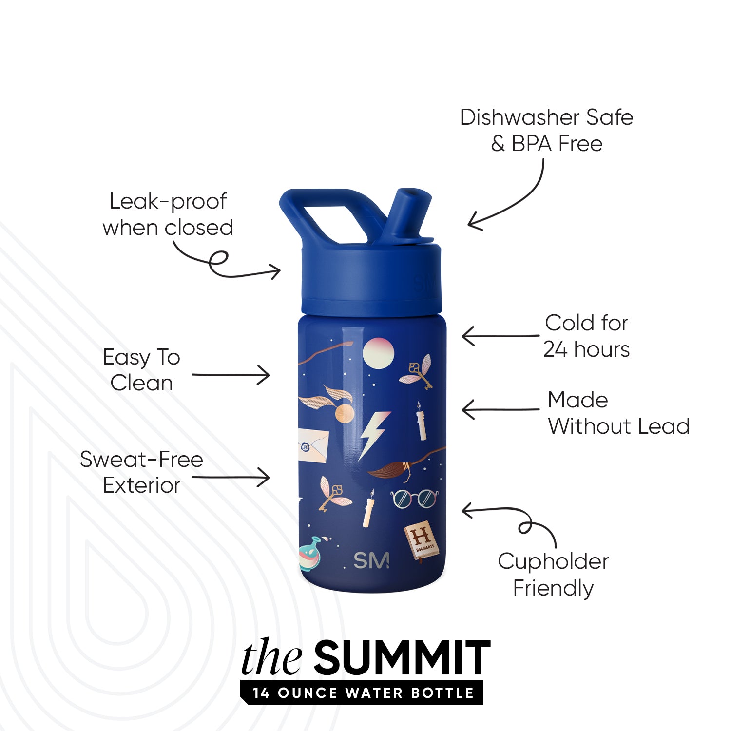 Summit Kids Water Bottle with Straw Lid - BPA Free, Leak Proof, Insulated Stainless Steel Bottle for School, Sports, and Outdoor Activities