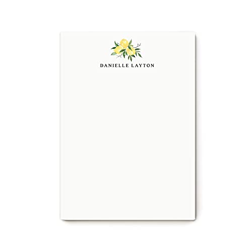 Personalized Lemon Notepad - 5x7 or 8x10 Fruity Watercolor Notepad with 50 Sheets, Cute Preppy Design for Lemon Lovers | Perfect for Journaling, Grocery Lists, Office Notes & Gift Giving