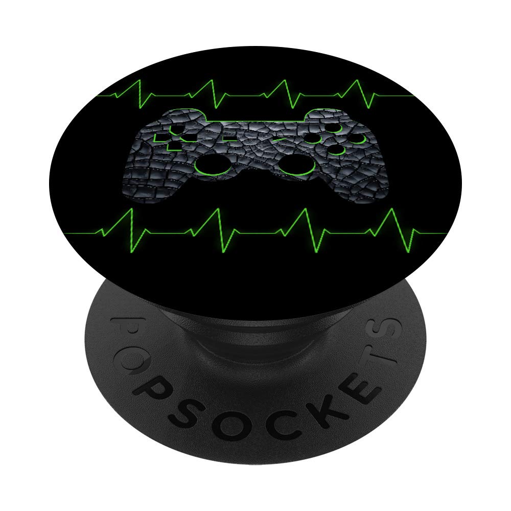 Gamer Heartbeat Video Game PopSockets PopGrip - Swappable Phone & Tablet Grip for Gamers, Boys, Girls & Teens - Perfect Gaming Gift for Phones, Tablets & Controllers