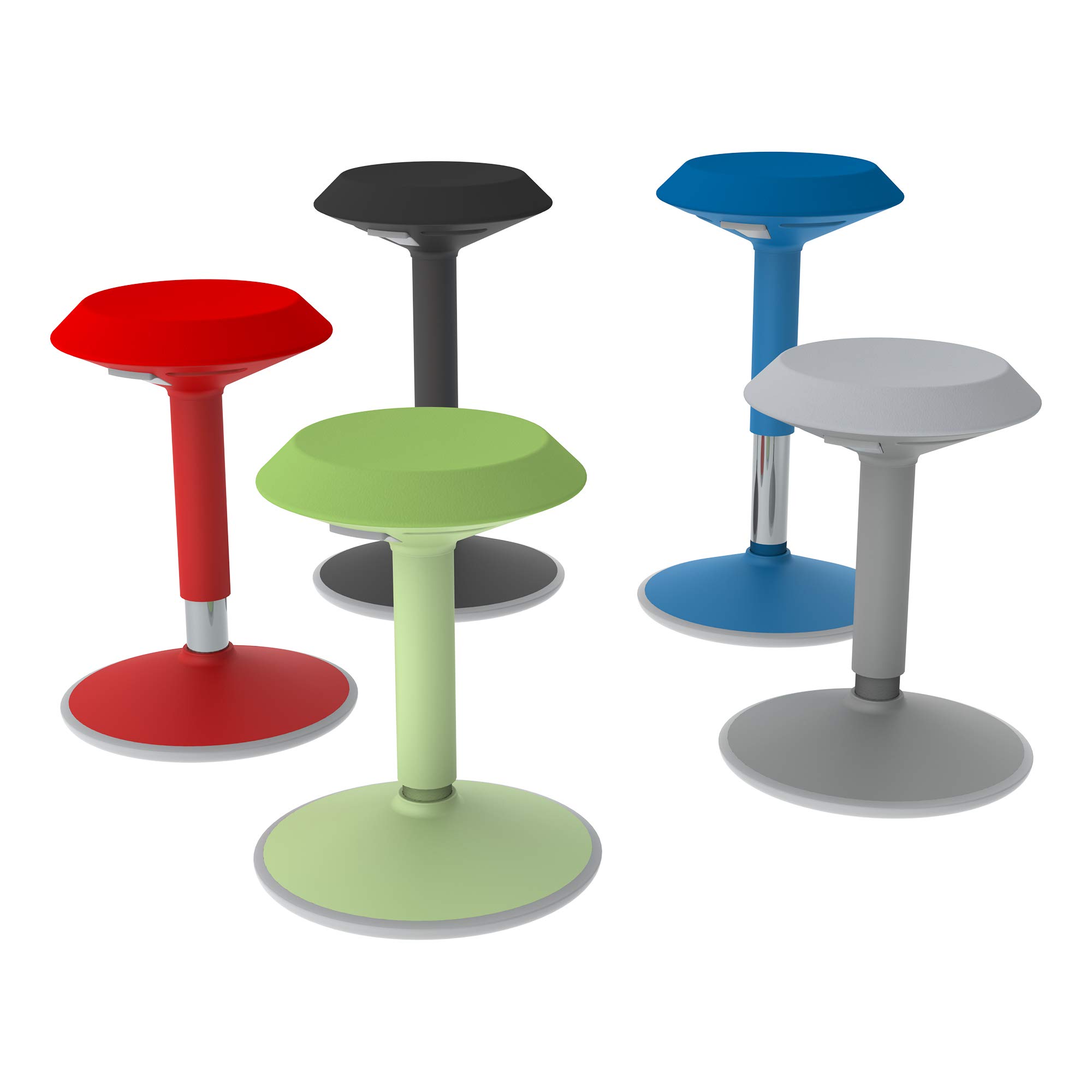 Learniture Adjustable-Height Active Motion Stool with Circular Seat - Ergonmic Flexible Seating for School Classroom, Office or Home Study - Brilliant Blue (LNT-NUS800-BB-SO) - Perfect for ADHD Focus, Wobble Chair for Kids & Adults, Active Sitting Solution for Workstations