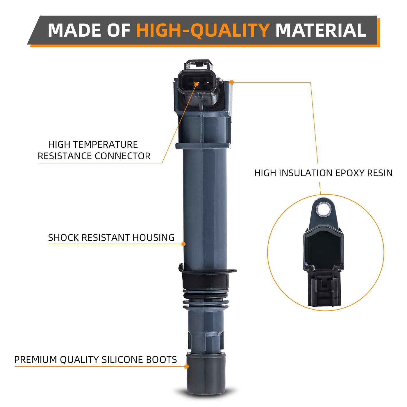 High-Performance Ignition Coil Pack for Dodge Dakota, Durango, Nitro, Ram 1500 & Jeep Commander, Liberty, Grand Cherokee - 3.7L V6 Engine Replacement (6-Piece Set) - Perfect for Off-Roading, Daily Commuting & Engine Performance Upgrades
