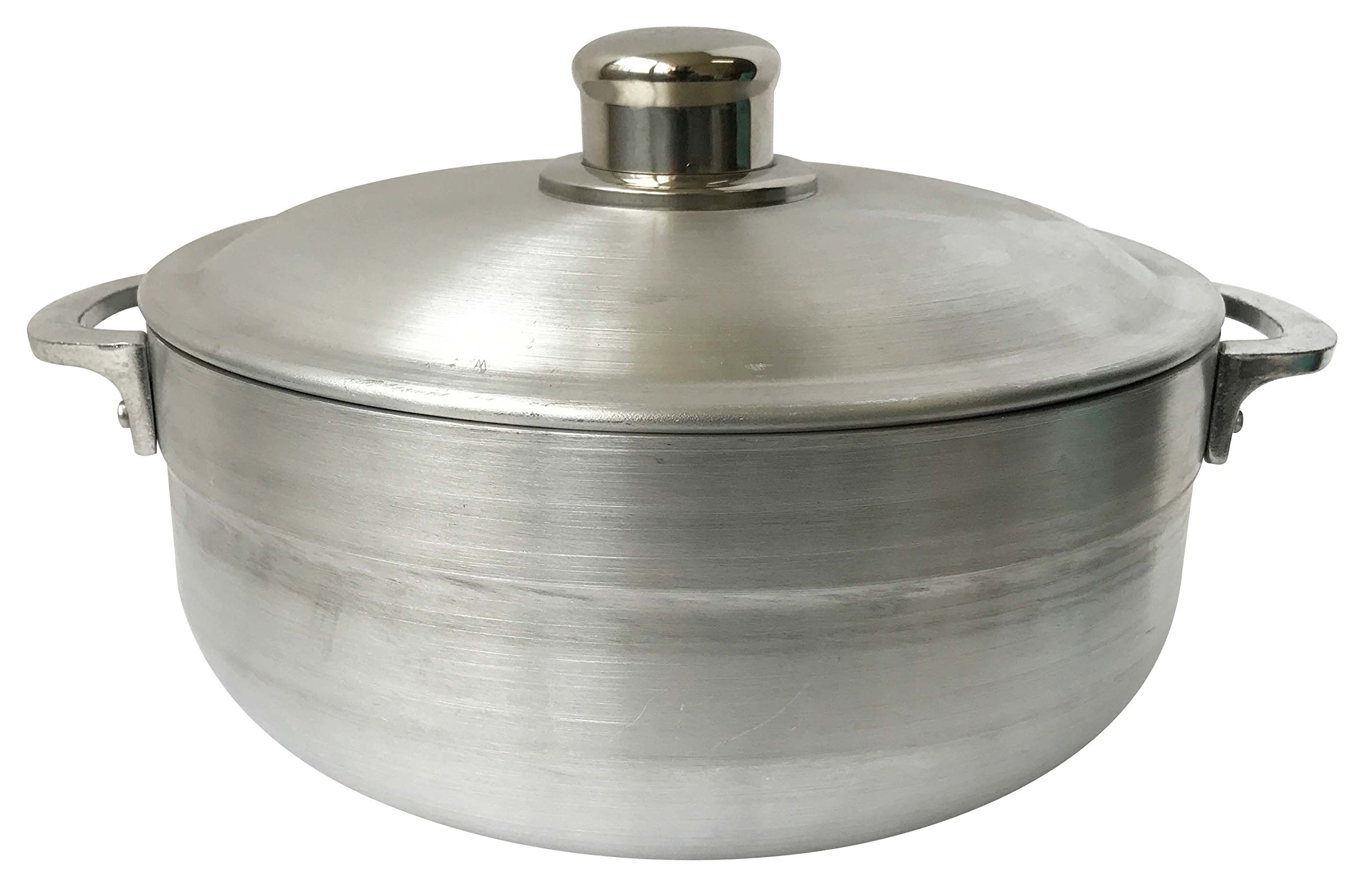 Premium Wee's Beyond Heavy Gauge Caldero Dutch Oven with Aluminum Lid - 4.8 Quart Silver Pot for Baking, Braising & Slow Cooking - Perfect for Soups, Stews, Casseroles & Family Meals