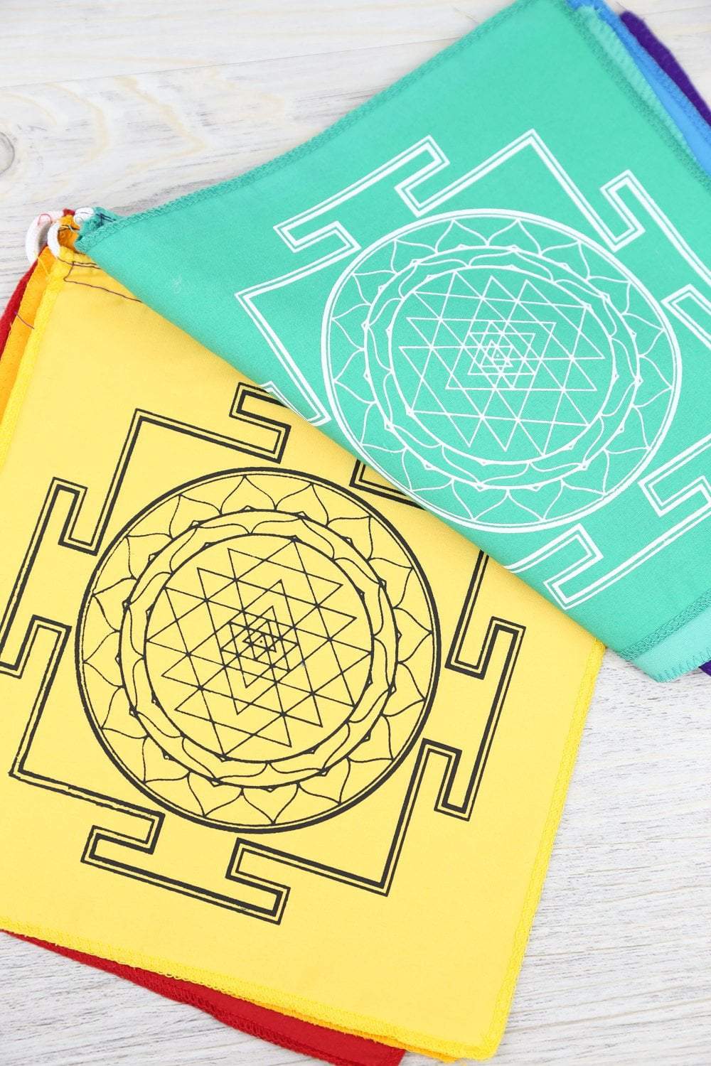 7 Chakra Sacred Geometry Prayer Flags - Spiritual Healing & Meditation Decor for Home, Yoga Studio & Outdoor Space
