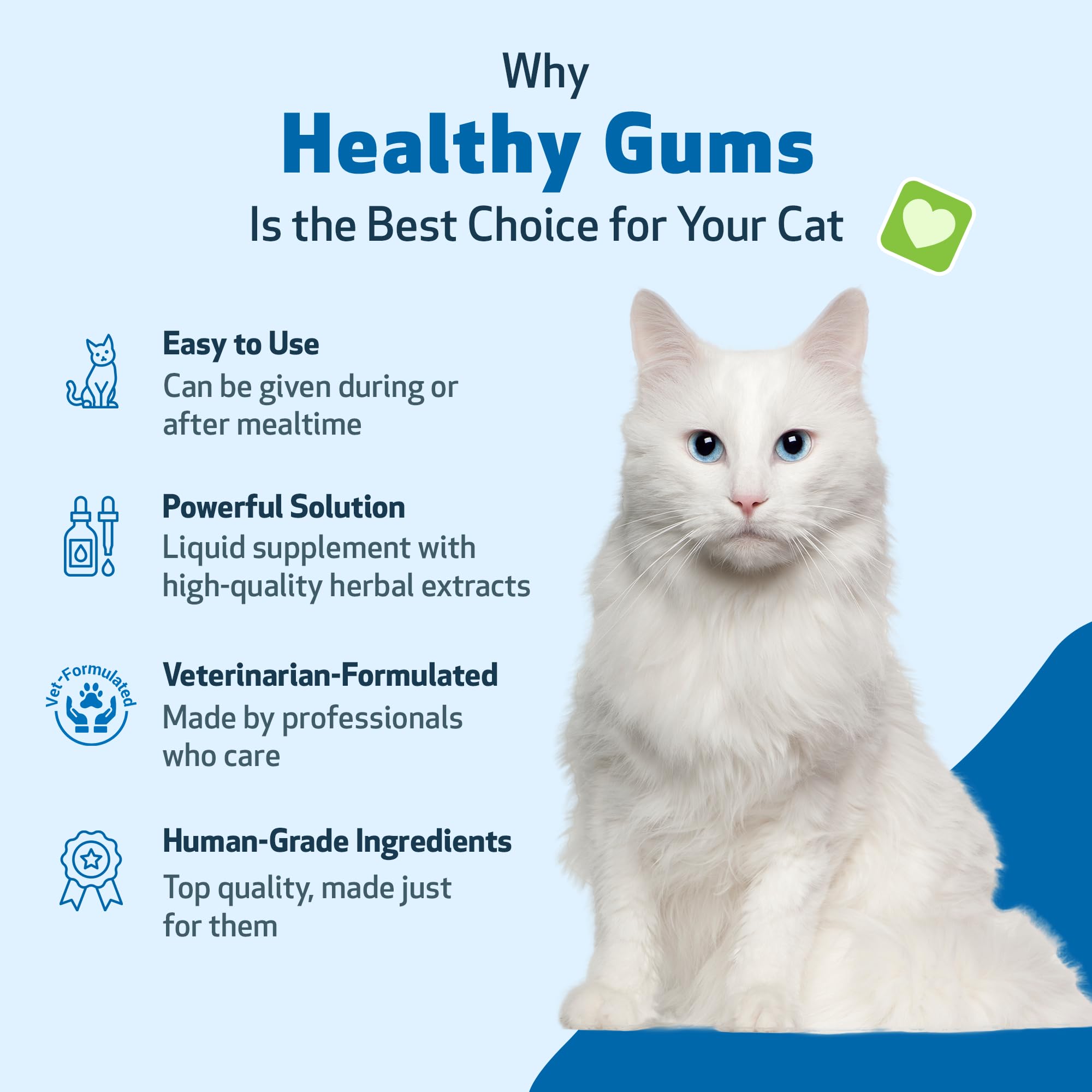 Pet Wellbeing Healthy Gums for Cats - Natural Oral Care Supplement for Feline Dental Health, Fresh Breath & Gum Support - 2oz (59ml) - Promotes Dental Hygiene & Prevents Tartar Buildup for Indoor/Outdoor Cats