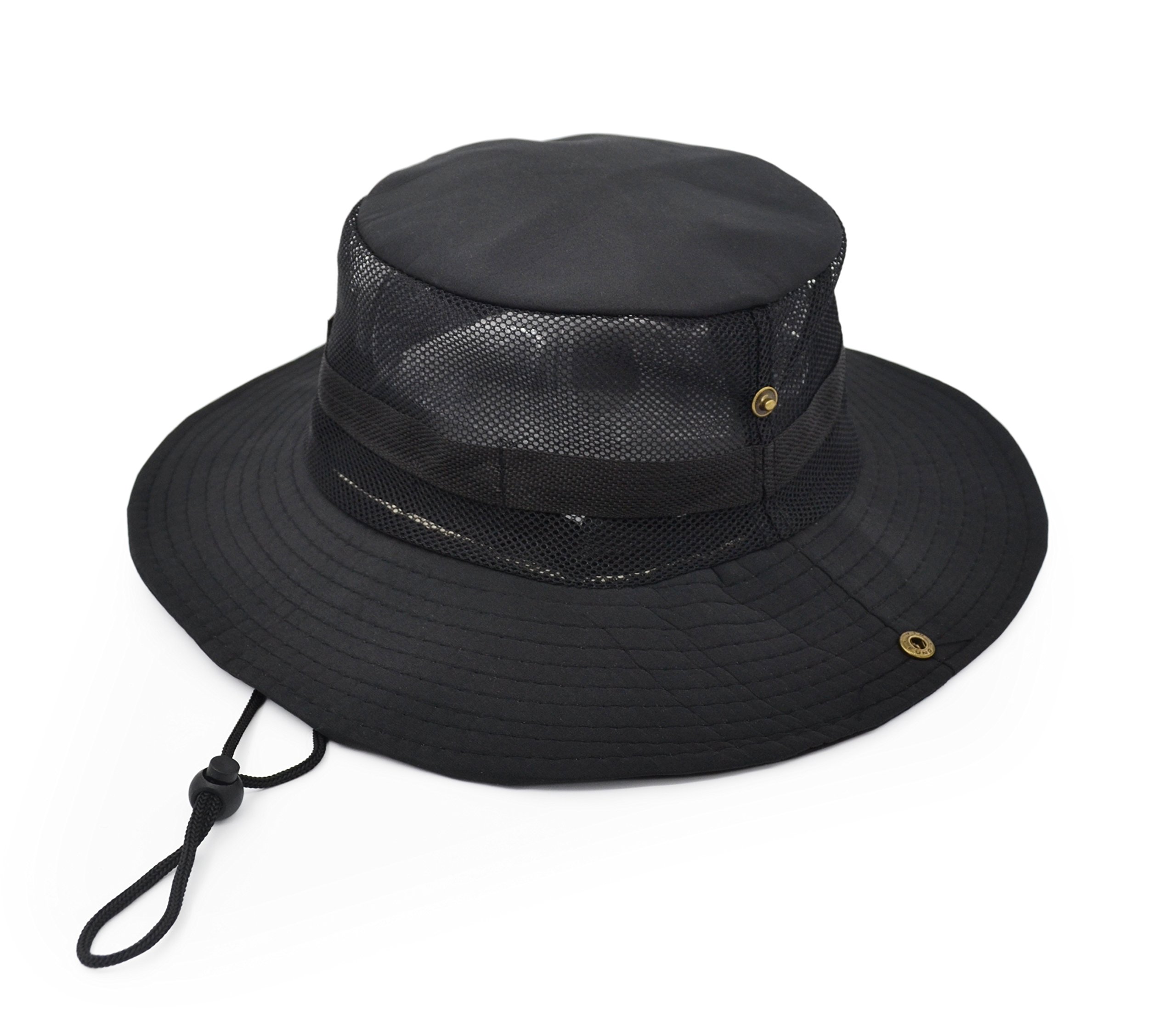 Army Style Outdoor Sun Protection Hat - Breathable Polyester Mesh Panel for Cooling - Perfect for Hiking, Camping & Beach Activities