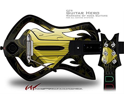 Grunge Yellow Glass Heart Decal Skin for Warriors of Rock Guitar Hero Guitar - Perfect for Gaming, Customization & Rock Music Enthusiasts (Guitar Not Included)