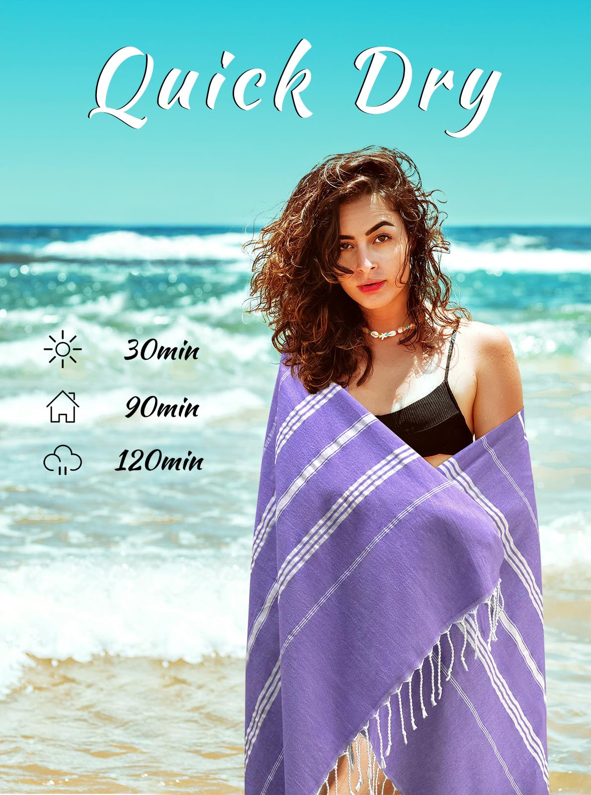Premium Turkish Cotton Beach Towel - Extra Large 39