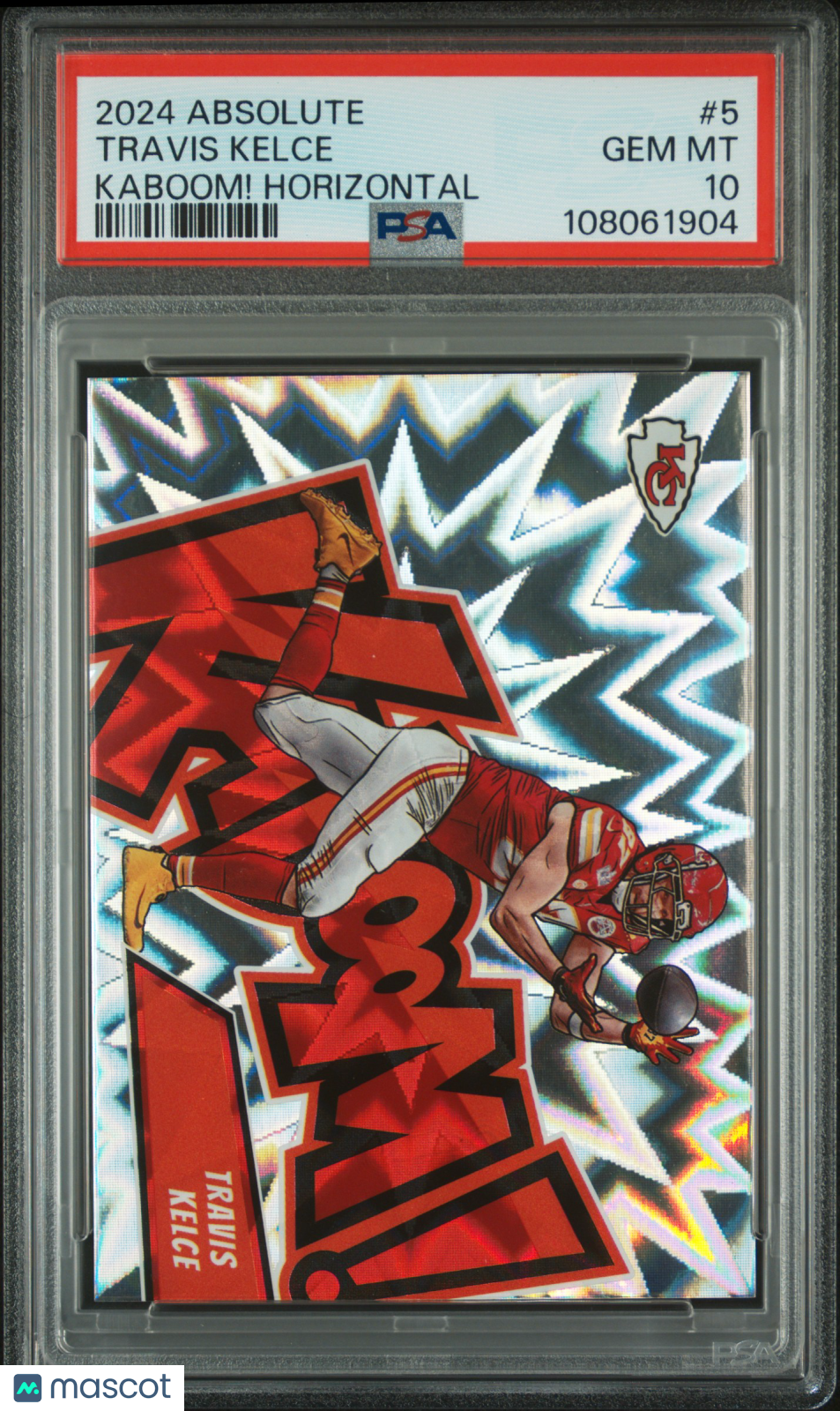 2024 Panini Absolute Kaboom! Travis Kelce #5 PSA 10 Graded Football Card - Perfect for NFL Collectors & Fantasy Football Fans - Great for Display, Trading, and Investment