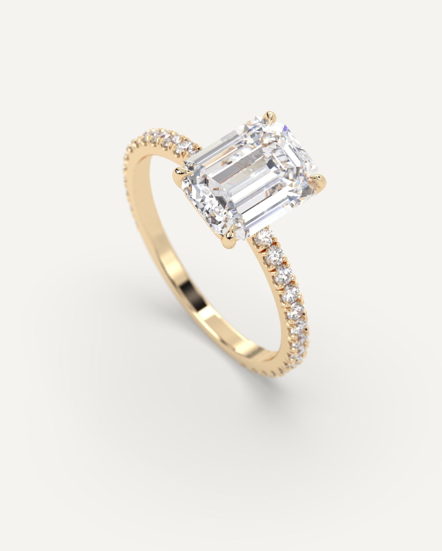 2 Carat Emerald Cut Diamond Ring - Elegant Solitaire Engagement Ring for Women - Perfect for Proposals, Weddings & Anniversaries
