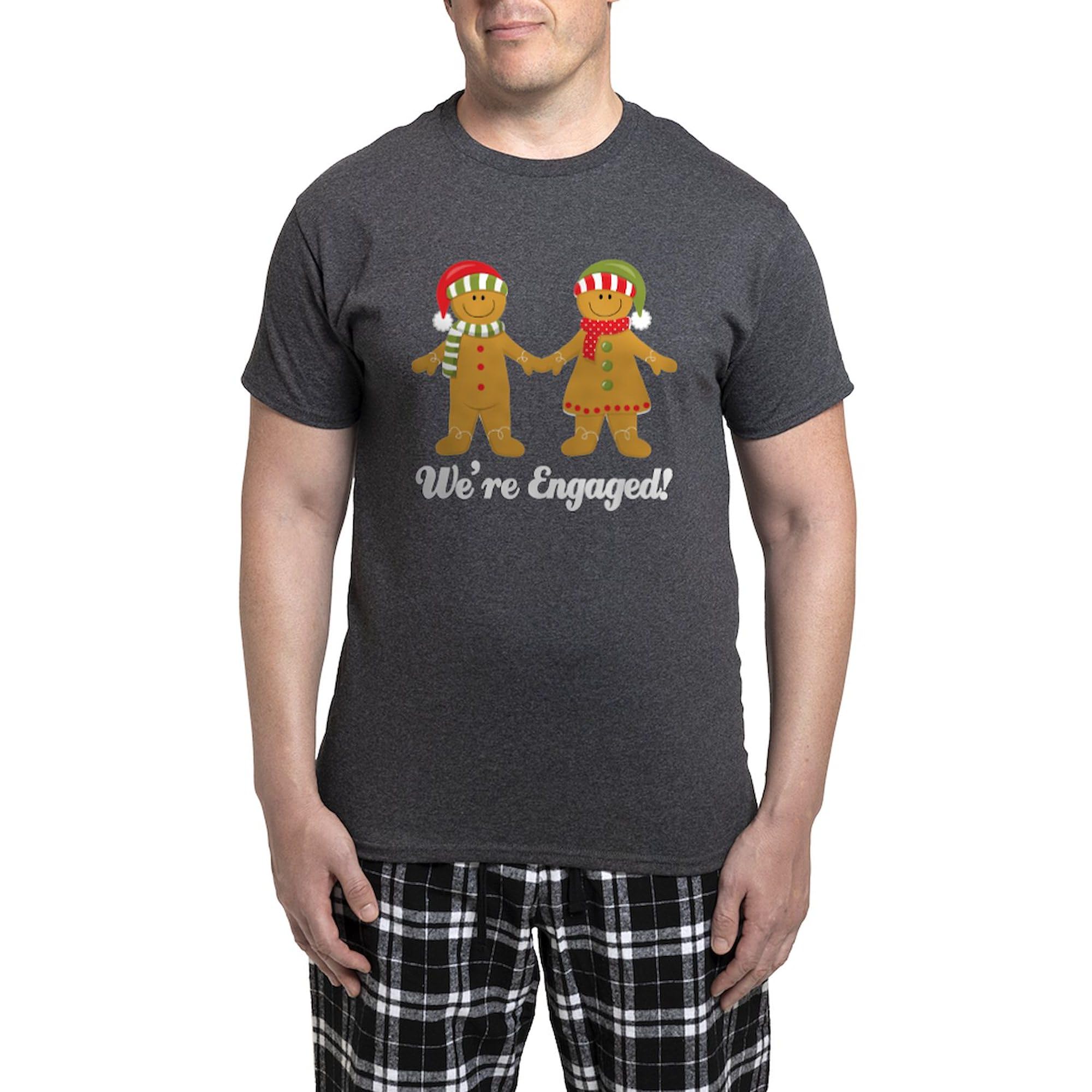 We're Engaged Christmas Men's Charcoal Pajamas - Funny Couple Matching Sleepwear for Holiday Gifts & Proposal Celebrations