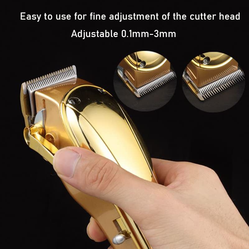 Professional Hair Clipper Trimmer for Men - Rechargeable Barber Clippers with Zero Gap Adjustment, Beard Trimmer Machine (Silver) - Perfect for Home Haircuts, Beard Grooming & Professional Salon Use