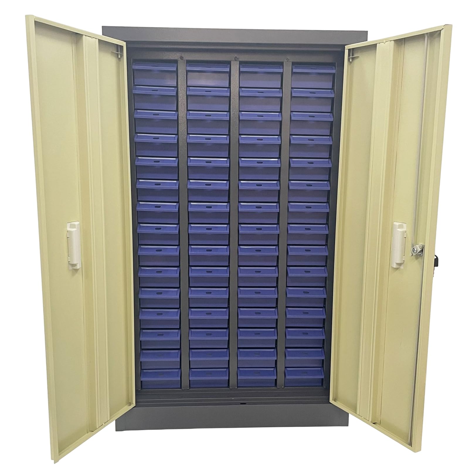60-Drawer Steel Tool Storage Cabinet - Lockable Parts Organizer for Bolts, Nuts & Hardware | Heavy-Duty Craft & Bill Receipt Organizer with Doors | Perfect for Workshops, Garages & DIY Projects
