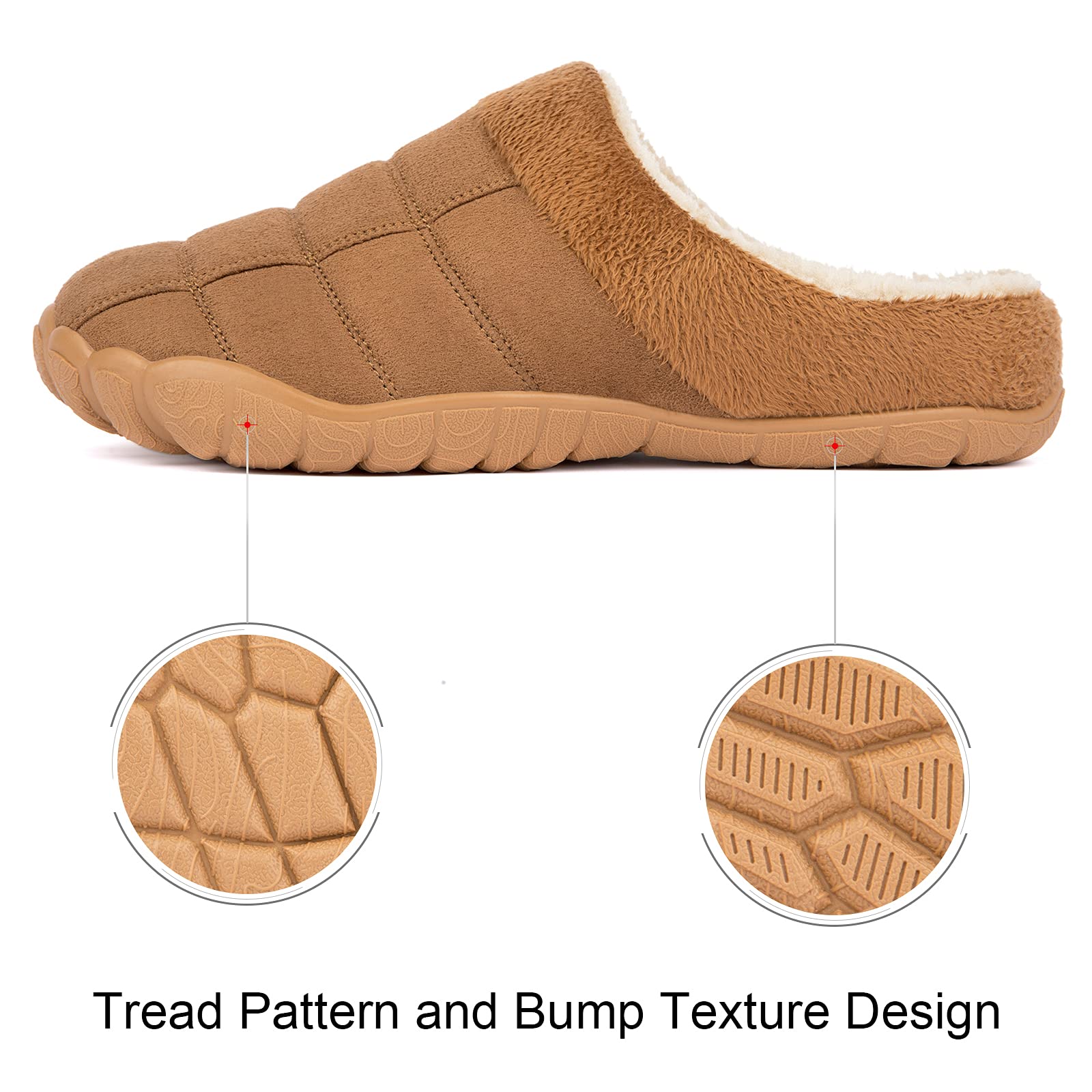 Josaywin Men's Memory Foam Slippers - Soft Plush Fleece Lining, Slip-On Indoor/Outdoor House Shoes for Comfort & Support - Perfect for Home, Office, and Travel Use