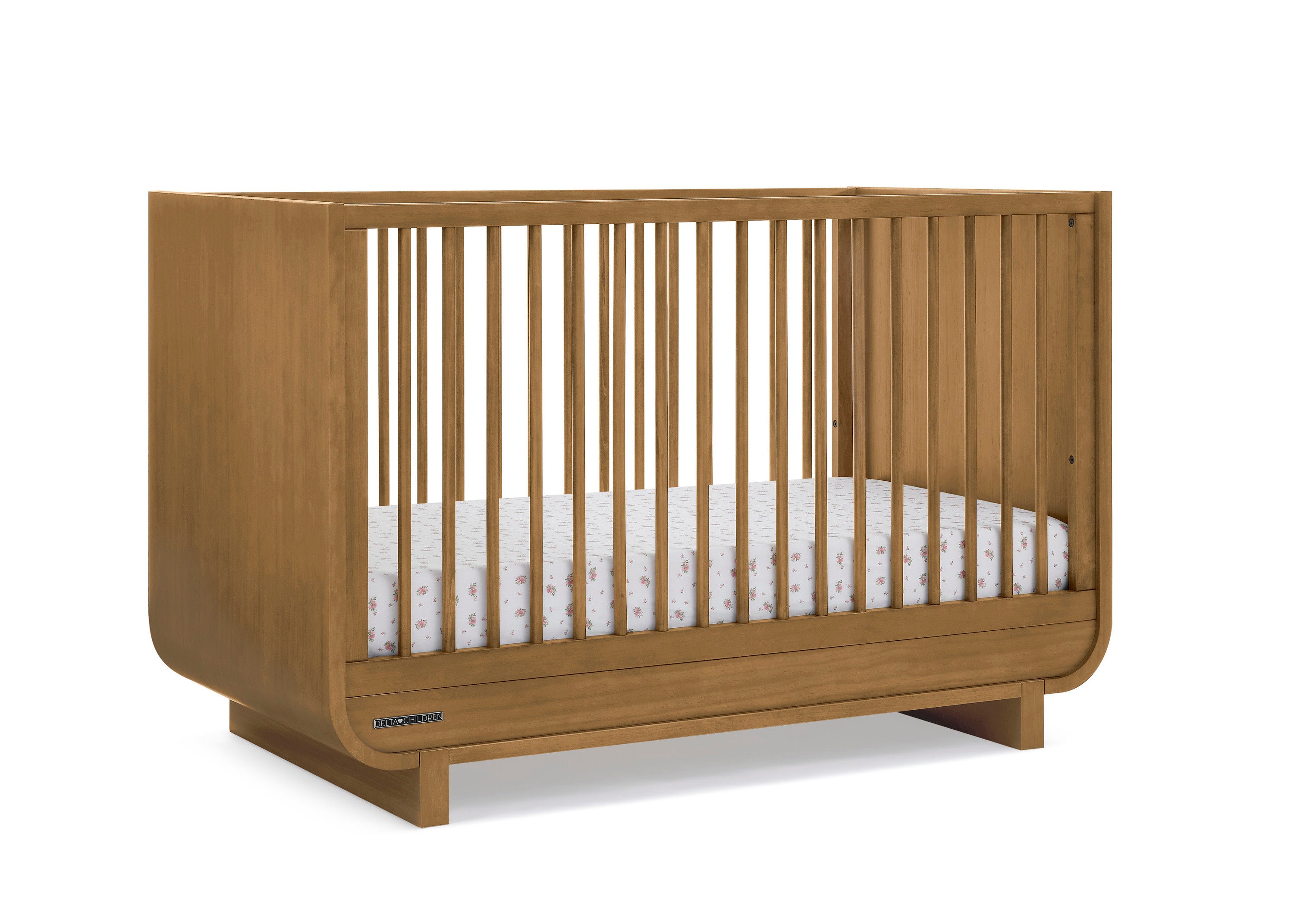 Rhodes 4-in-1 Convertible Baby Crib - White Wooden Nursery Bed with Toddler Rail & Daybed Conversion - Perfect for Newborn to Toddler Transition & Small Nursery Spaces