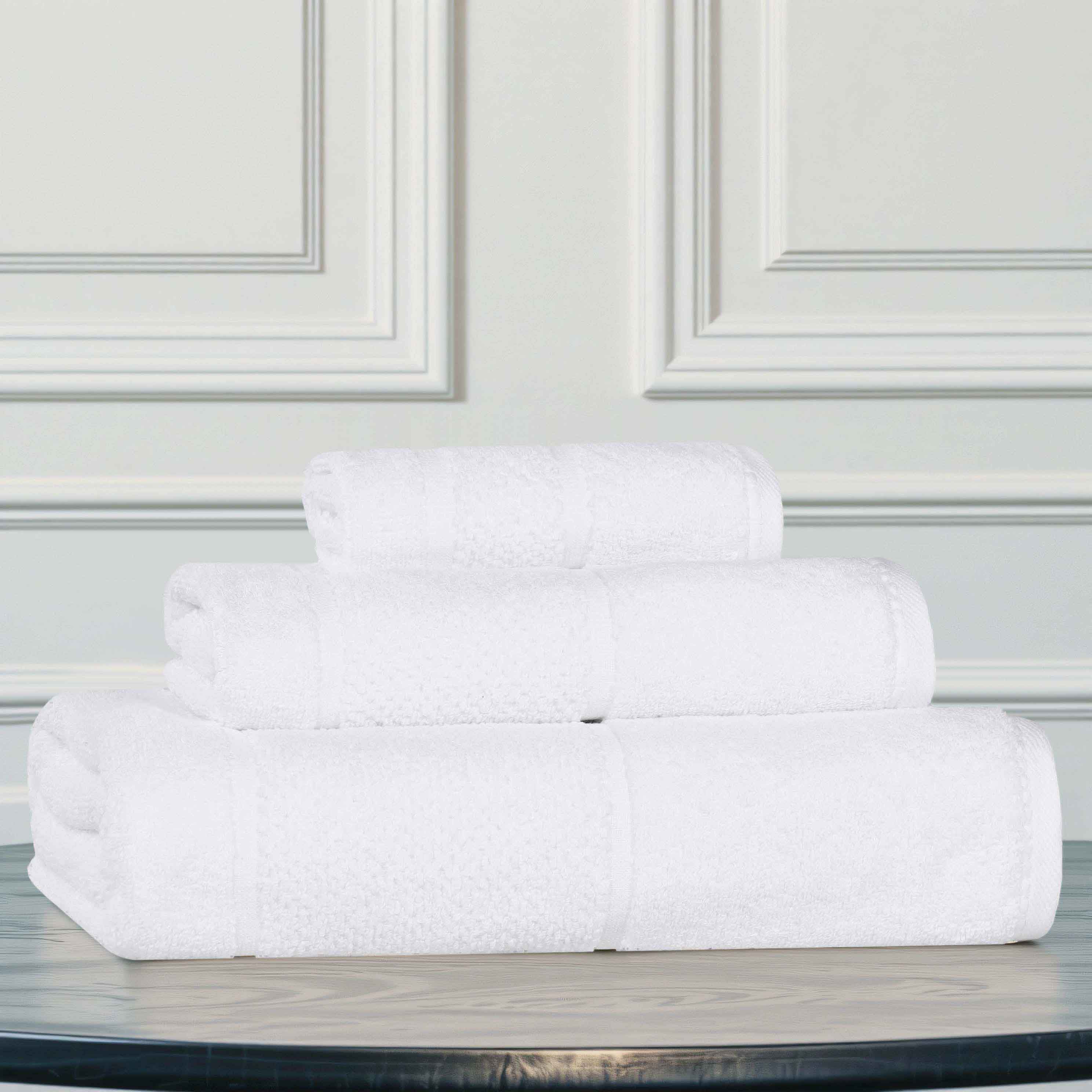 Premium 3-Piece Cotton Towel Set with Broad Border - Soft, Absorbent & Stylish for Bath, Spa & Home Decor - Mile Smart Twist Collection