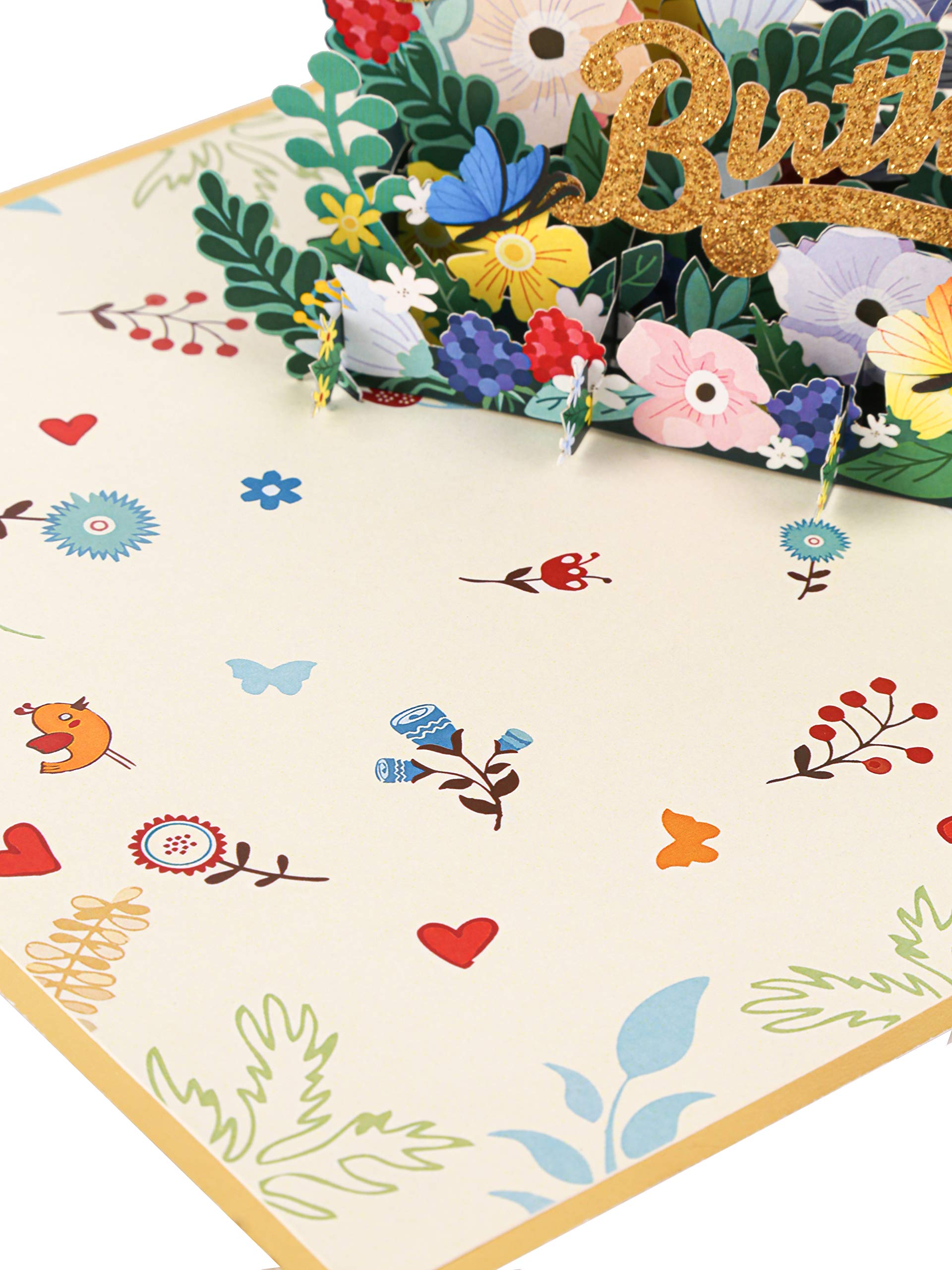 Happy Birthday Card with Flowers - Gift for Mom, Dad, Wife, Husband - Perfect for Celebrations