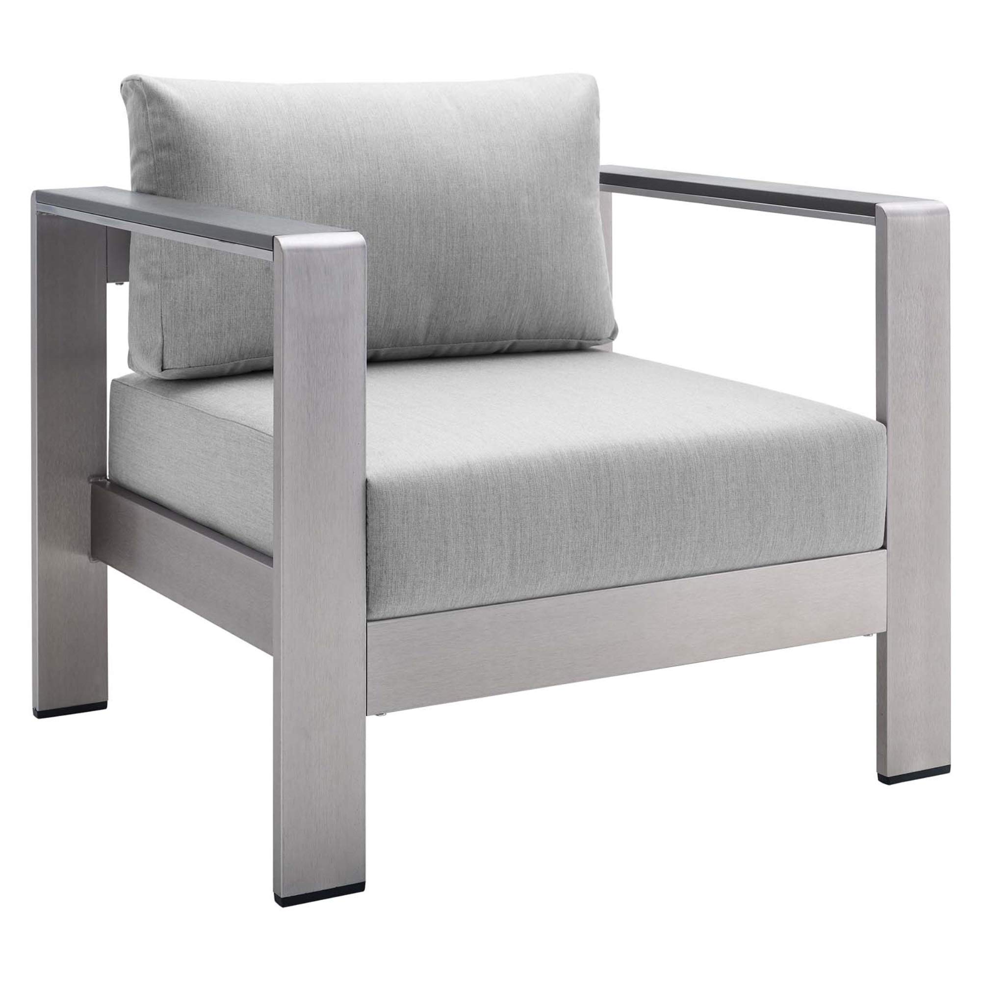 Ergode Shore Aluminum 4-Piece Outdoor Patio Furniture Set with Weather-Resistant Sunbrella Cushions - Includes Sofa, 2 Armchairs & Coffee Table for Backyard, Garden or Poolside Relaxation
