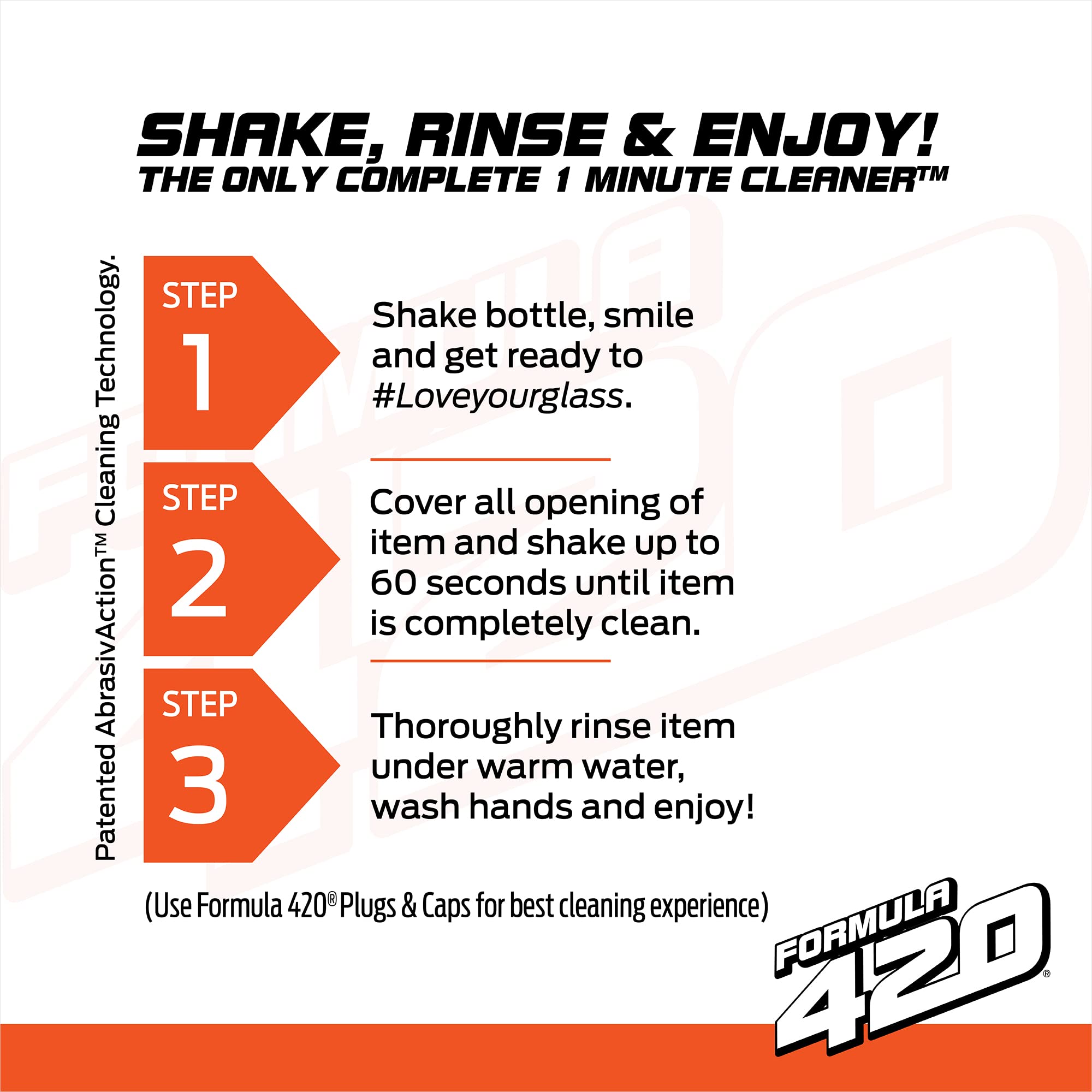 Formula 420 Original Cleaner - 12 Fl Oz Glass, Metal & Ceramic Cleaning Fluid | Fast-Acting Residue Remover for Bongs, Pipes & Smoking Accessories | Safe for Pyrex, Quartz & Stainless Steel | Perfect for Daily Maintenance & Deep Cleaning