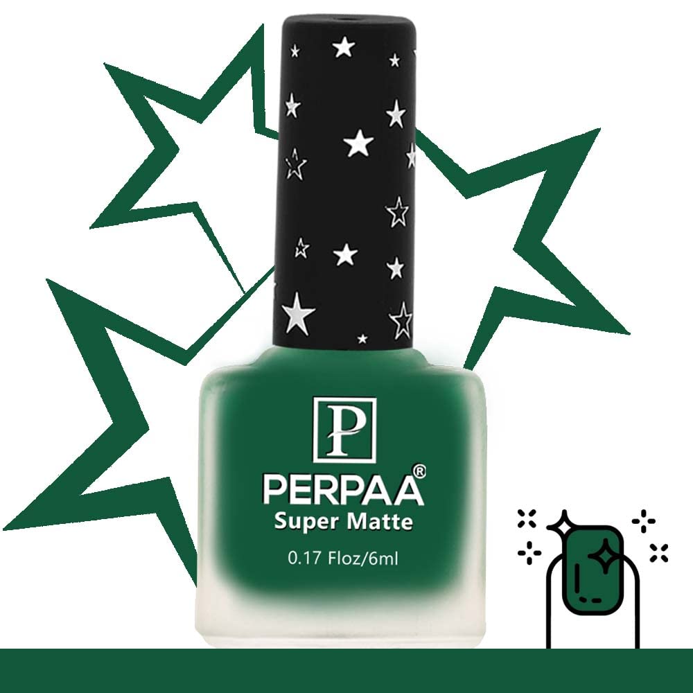 PERPAA® Super Matte Nail Polish Set - 3 Colors (Dark Green, Black, White) | Long Lasting, Quick Drying & Waterproof Matte Finish | 6ml Each | Perfect for Nail Art, Gifts & Everyday Wear