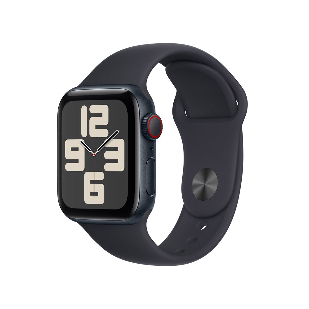 Apple Watch SE GPS + Cellular 40mm Midnight Aluminum Case with Midnight Sport Band S/M - Perfect for Fitness Tracking, Calls & Notifications on the Go